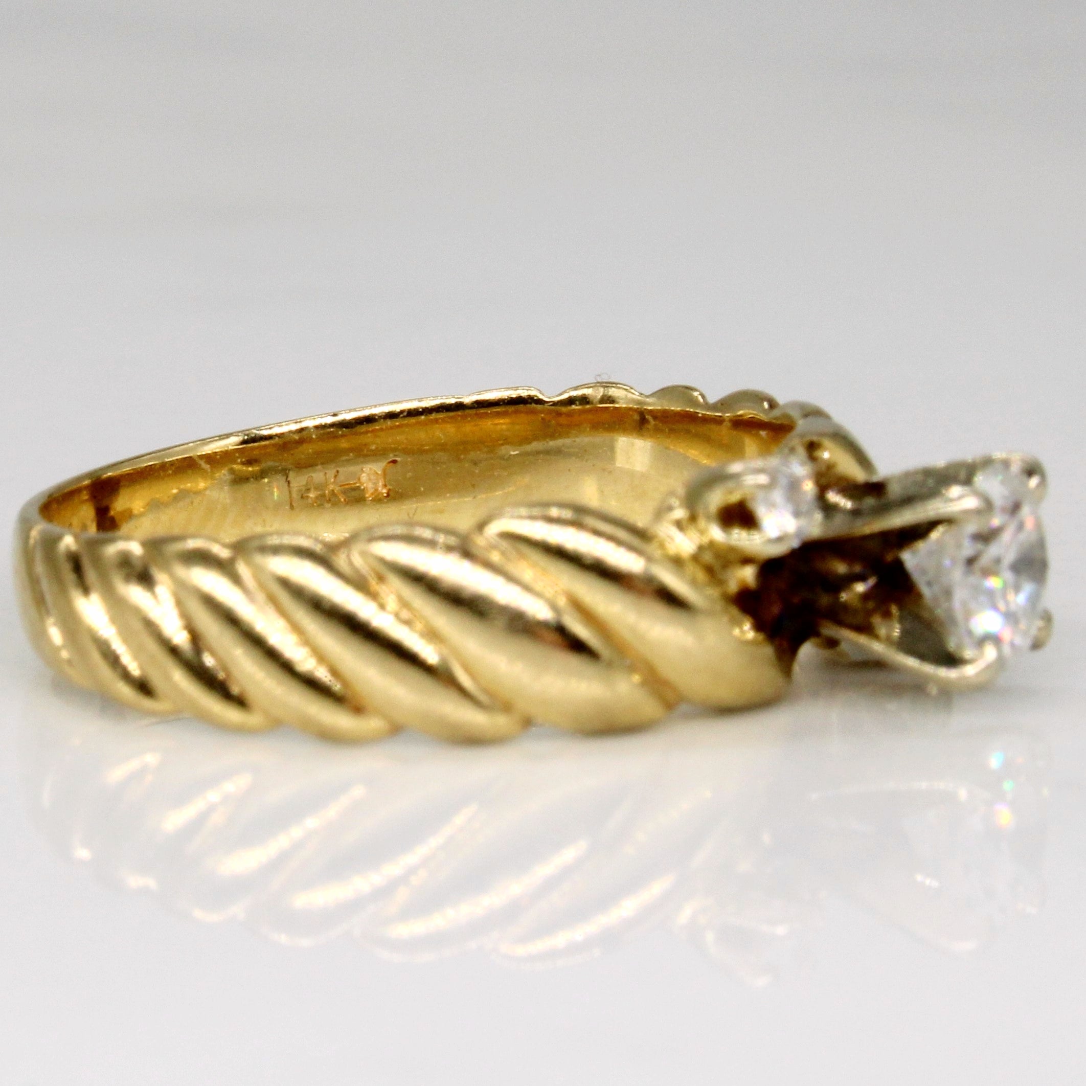 High Set Diamond Engagement Ring | 0.36ctw | SZ 5.25 |
