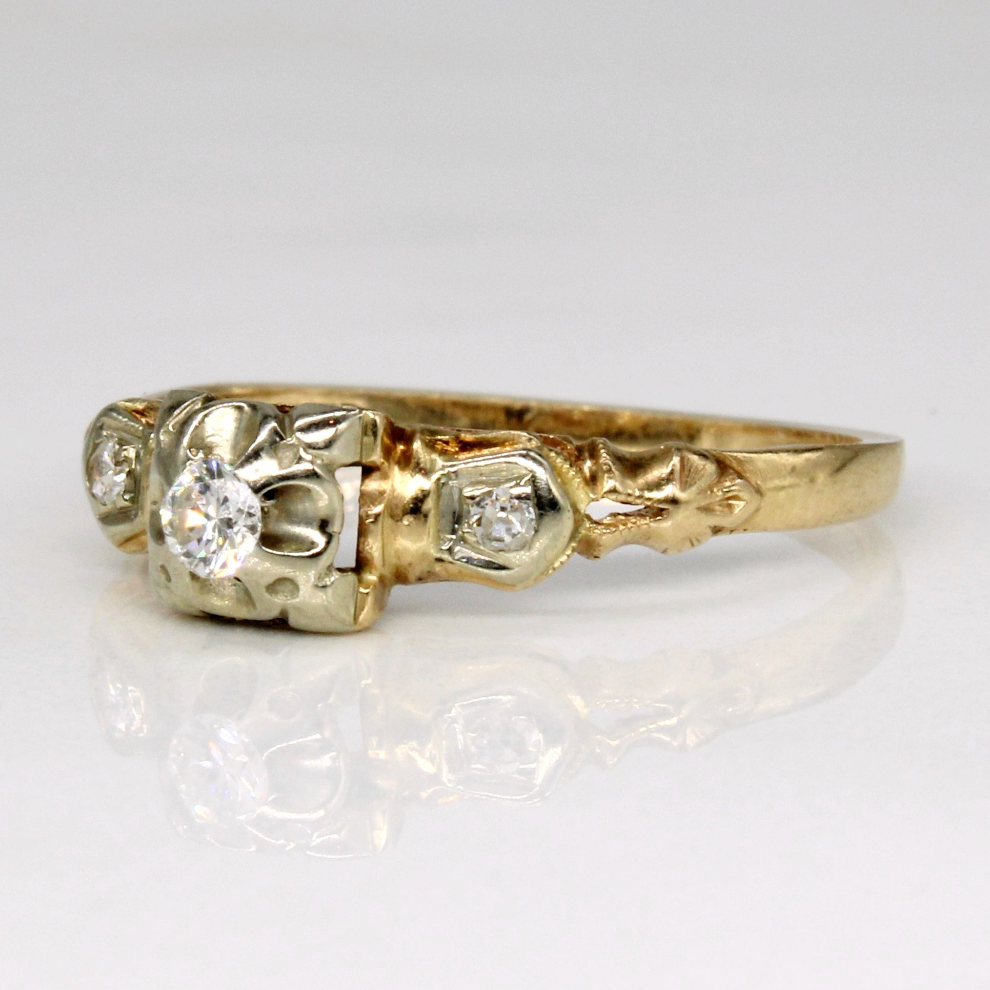 Three Stone Diamond Ring | 0.09ctw | SZ 5.5 |
