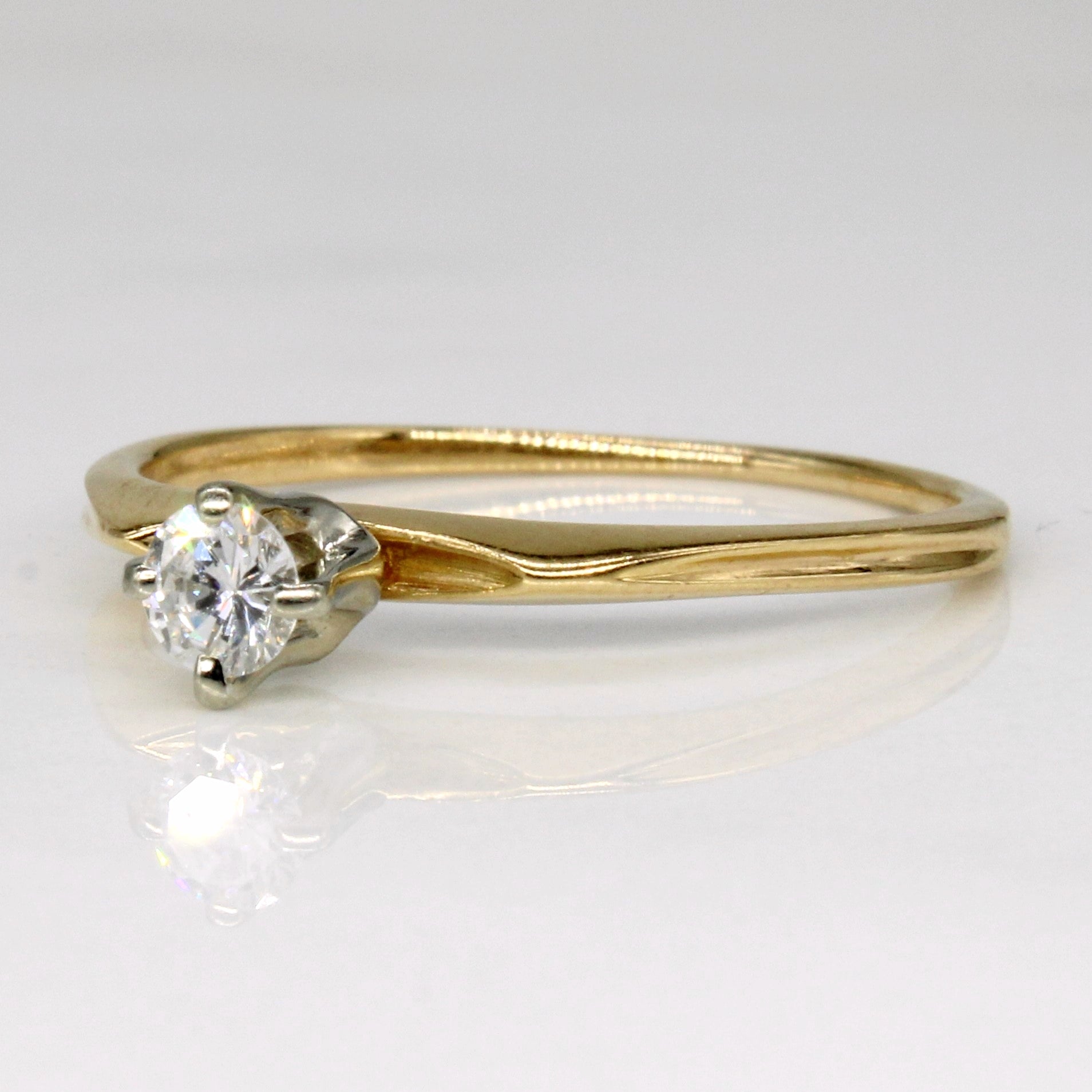 Cathedral Set Solitaire Diamond Ring | 0.15ct | SZ 6.75 |