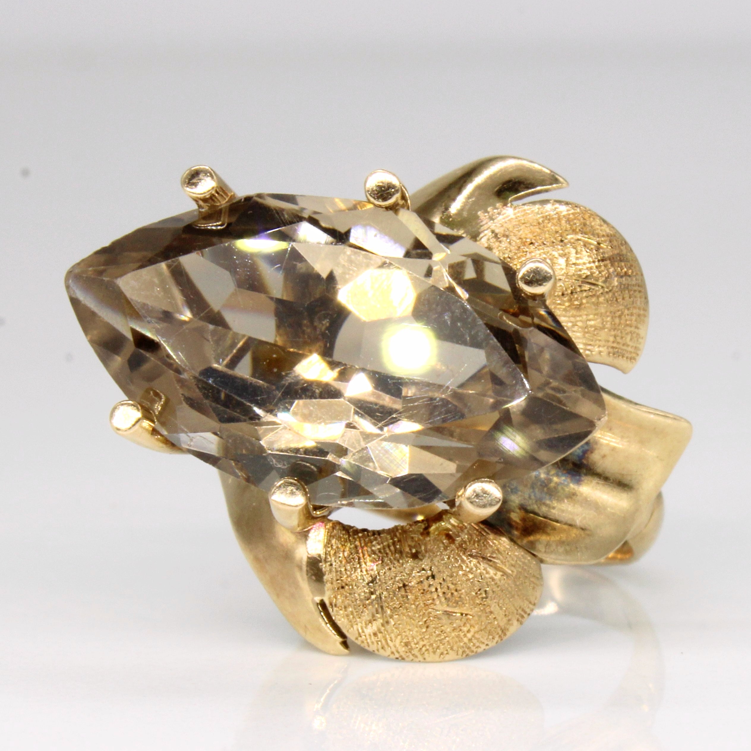 Smoky Quartz Cocktail Ring | 11.80ct | SZ 7 |