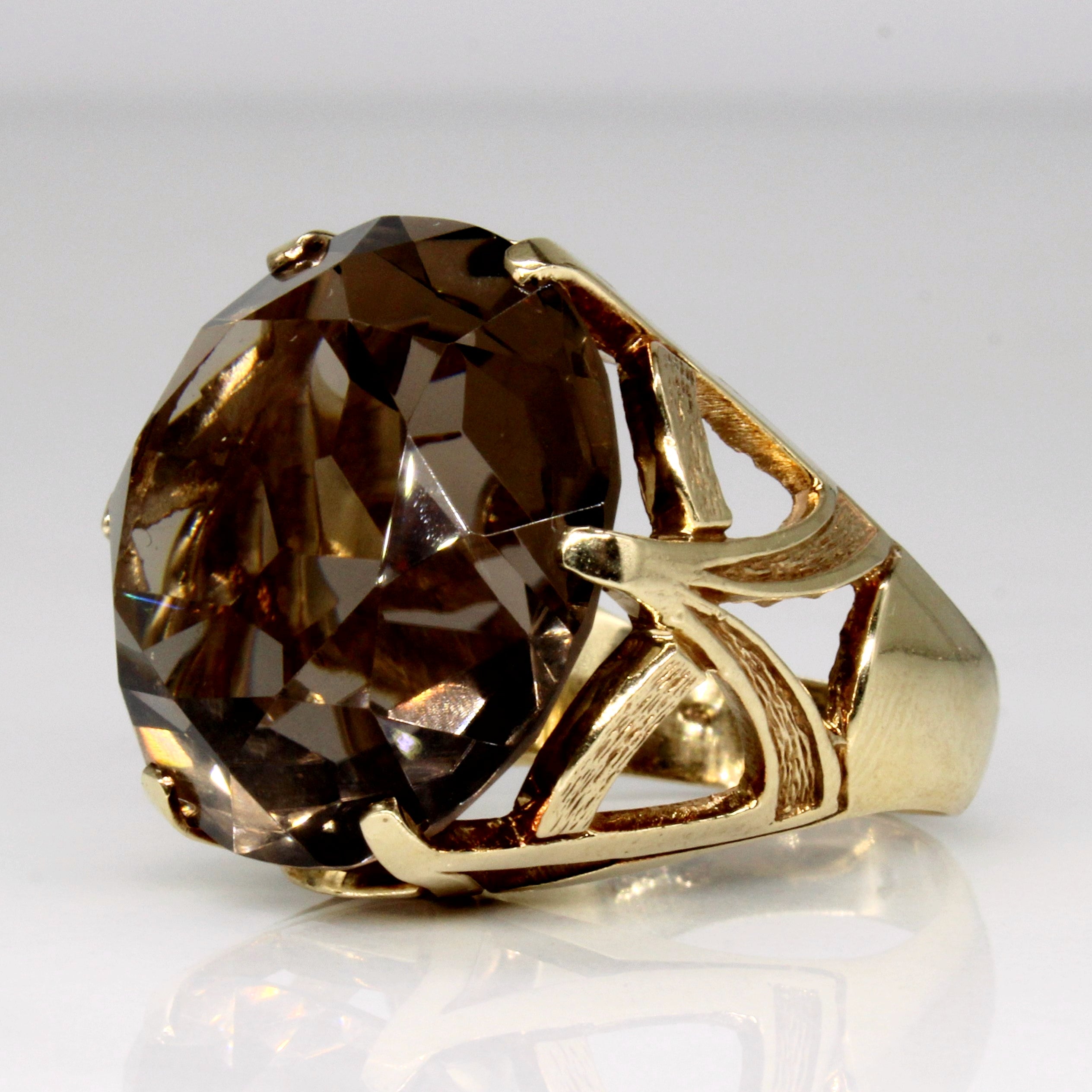 Smoky Quartz Cocktail Ring | 22.00ct | SZ 5.5 |