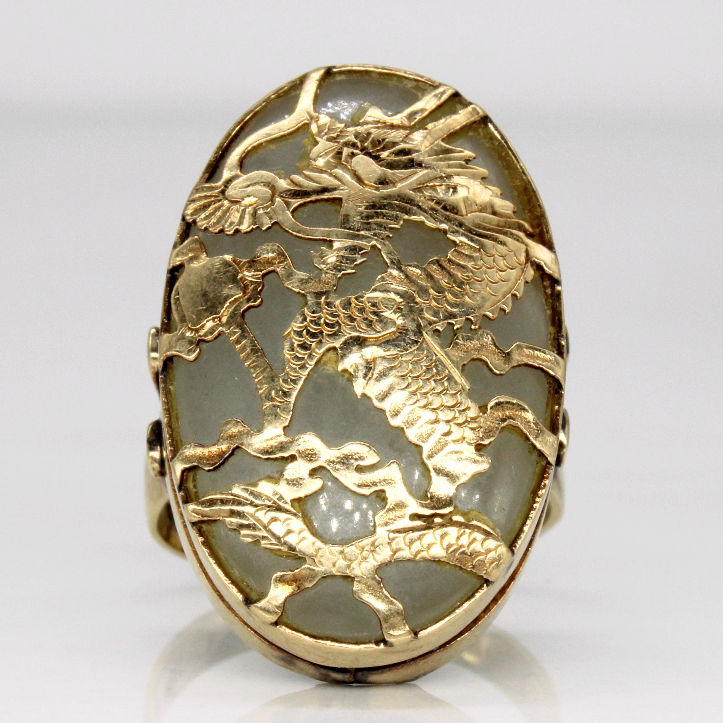 Anneau de dragon de jadéite | 26,60ct | Taille 7,25 |