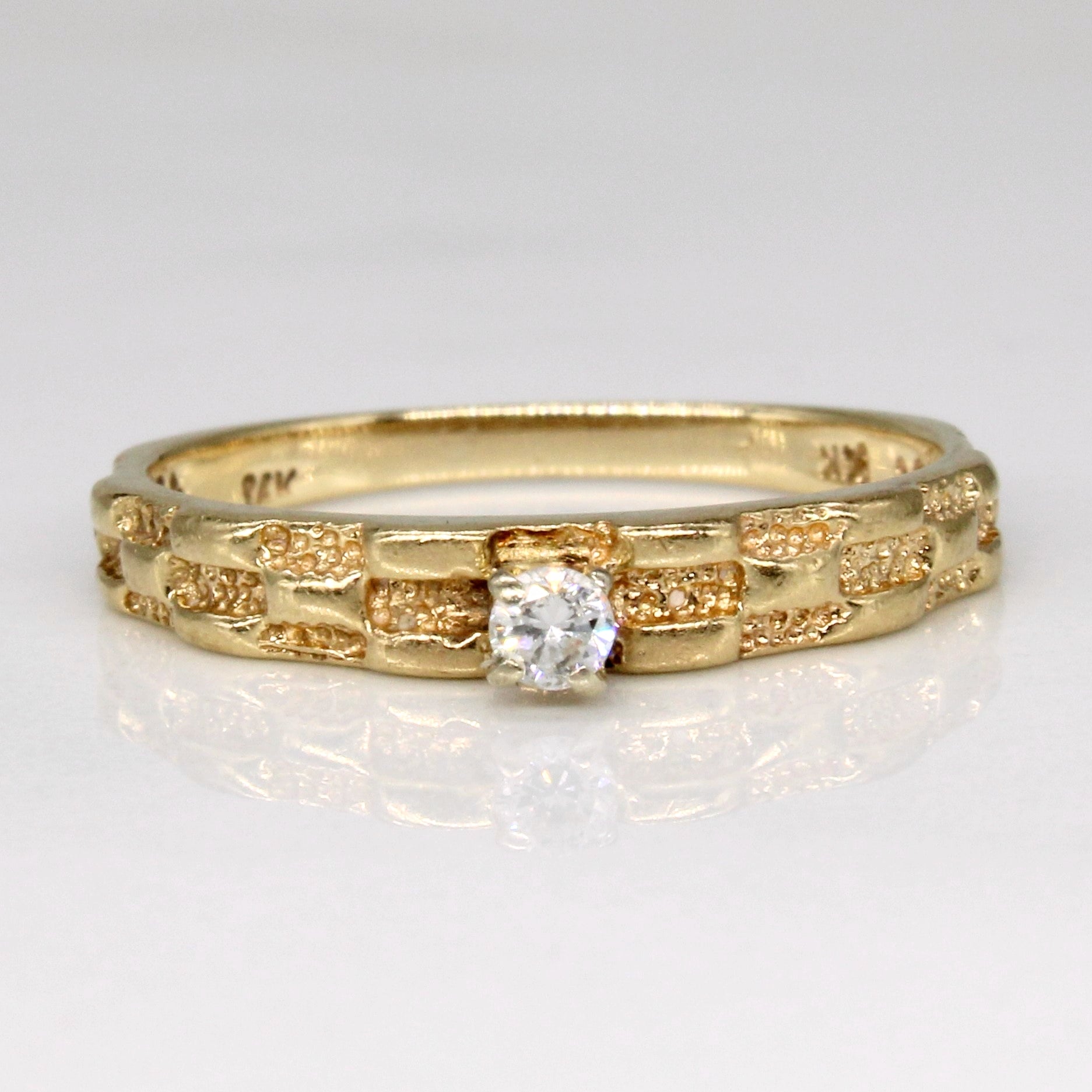 Bague sertie de diamants style cathédrale | 0,05 ct | Taille 5,5 |