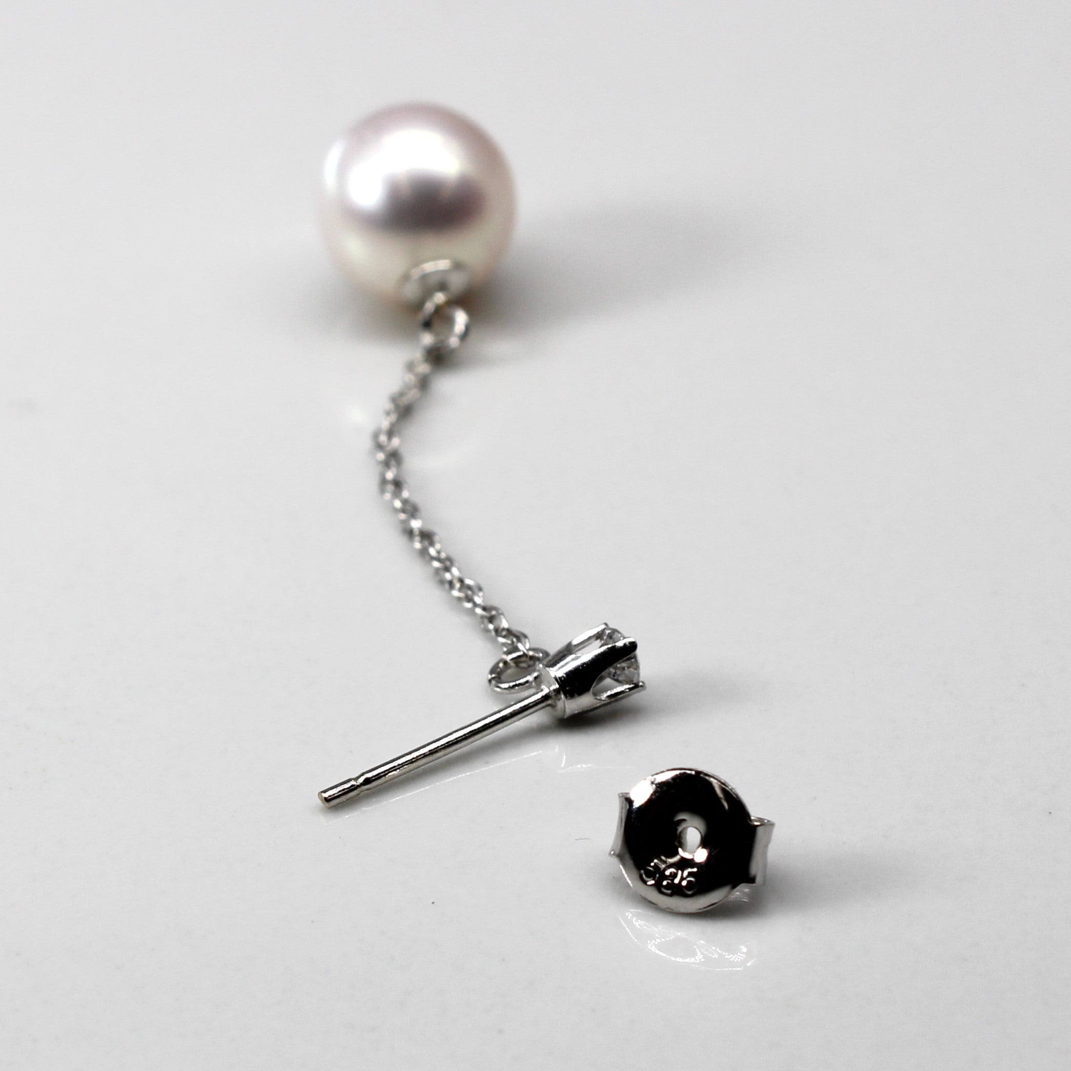 Pearl & Diamond Dangle Earrings | 0.08ctw |