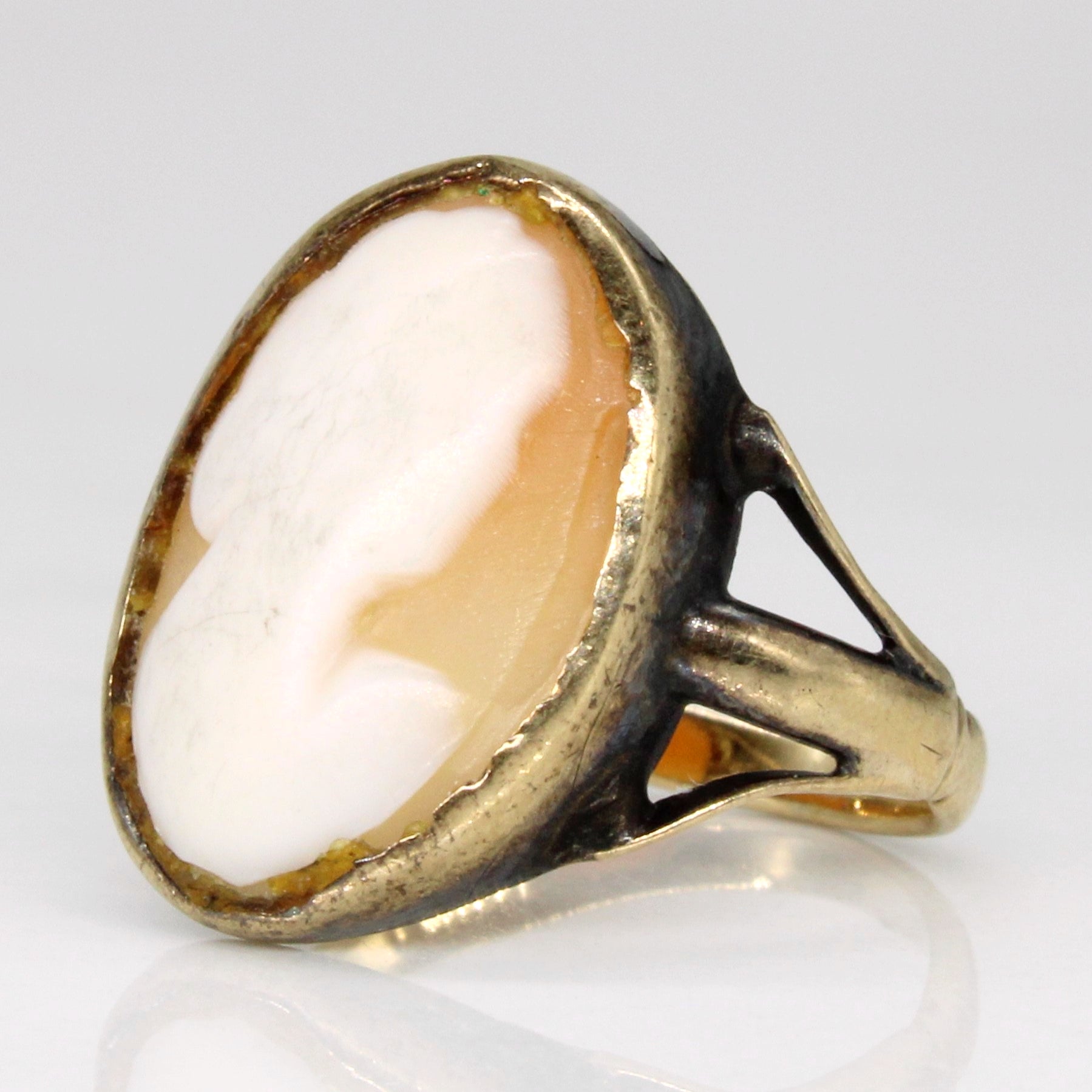 Sea Shell Cameo Ring | 3.00ct | SZ 4.5 |