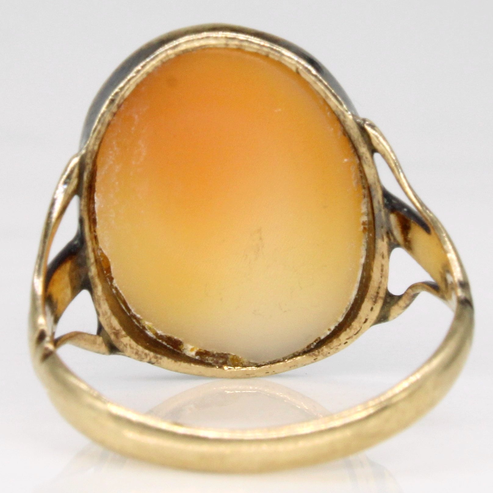 Sea Shell Cameo Ring | 3.00ct | SZ 4.5 |