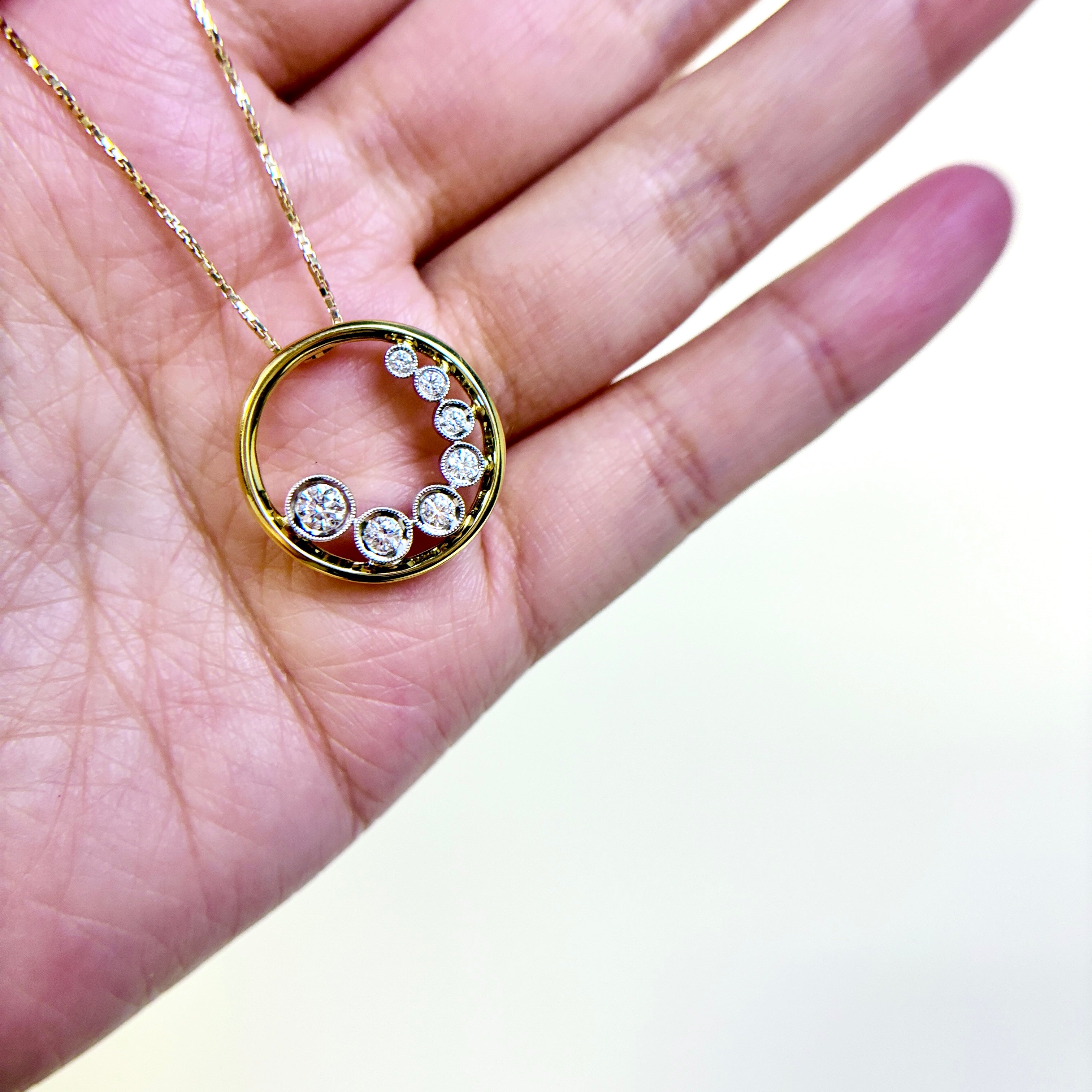 14k Yellow Gold Diamond Necklace | 0.82ctw | 18"
