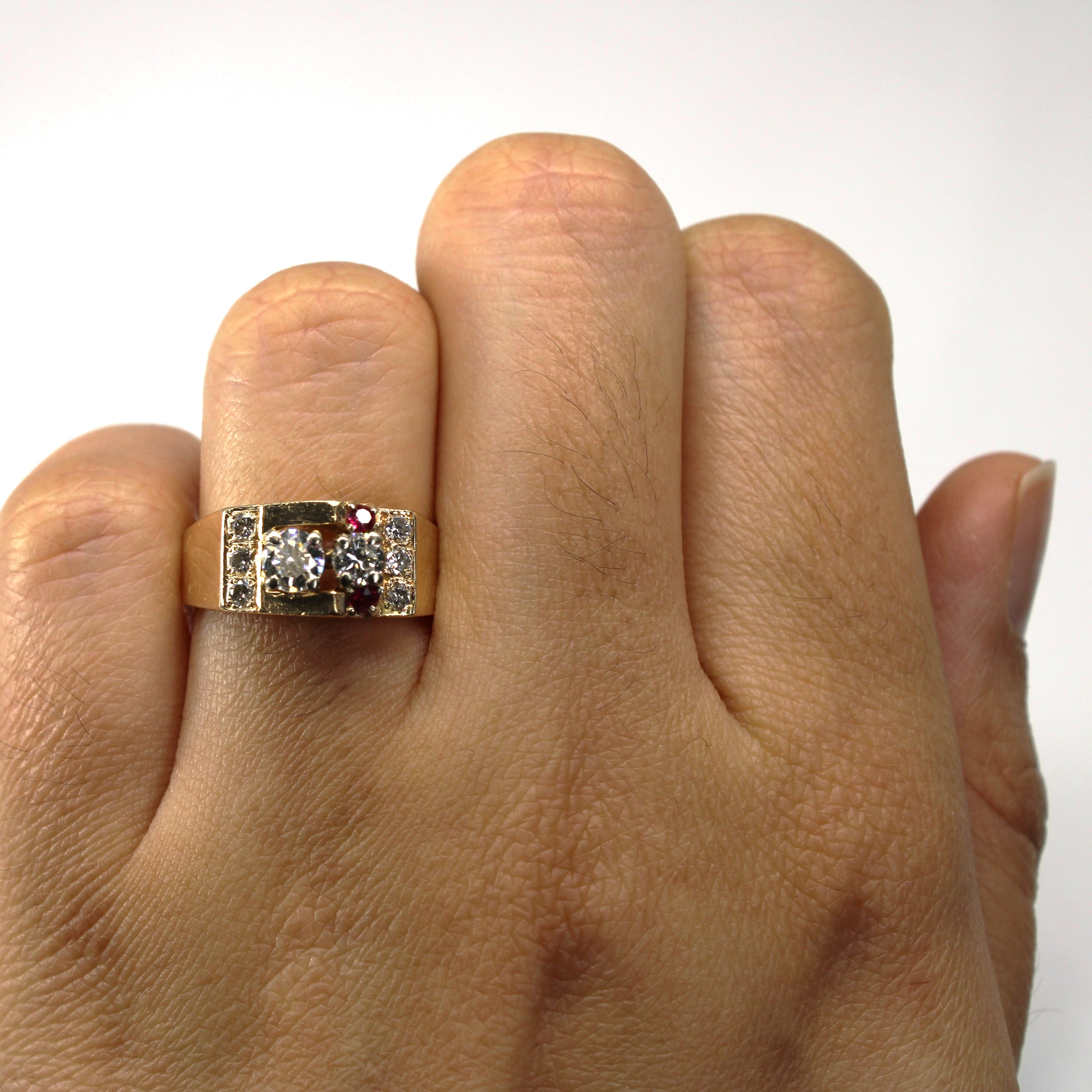 High Set Diamond & Ruby Ring | 0.56ctw | 0.06ctw | SZ 5.5 |
