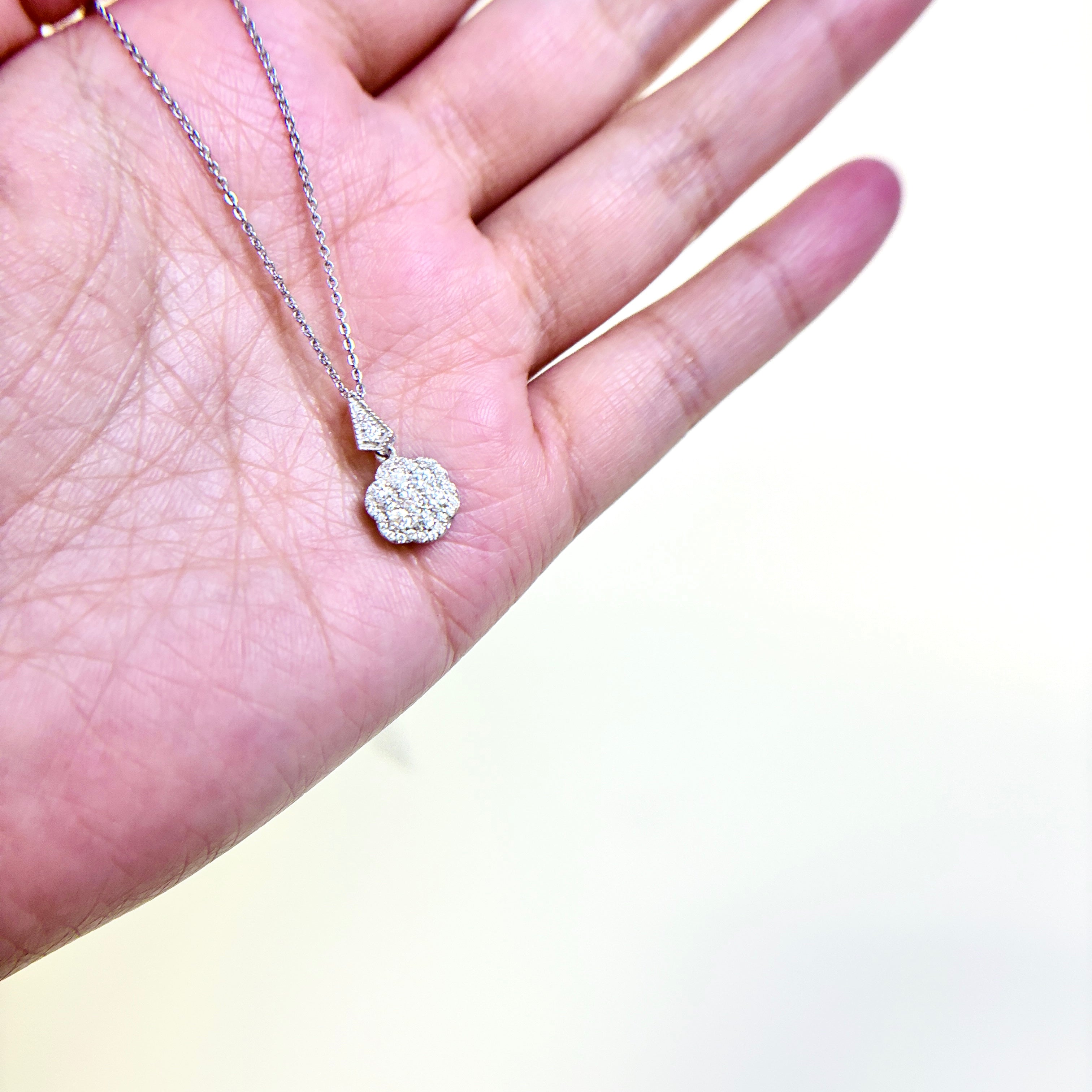 18k White Gold Diamond Necklace | 0.51ctw | 16"