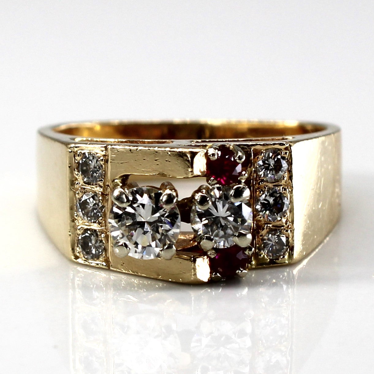 High Set Diamond & Ruby Ring | 0.56ctw | 0.06ctw | SZ 5.5 |