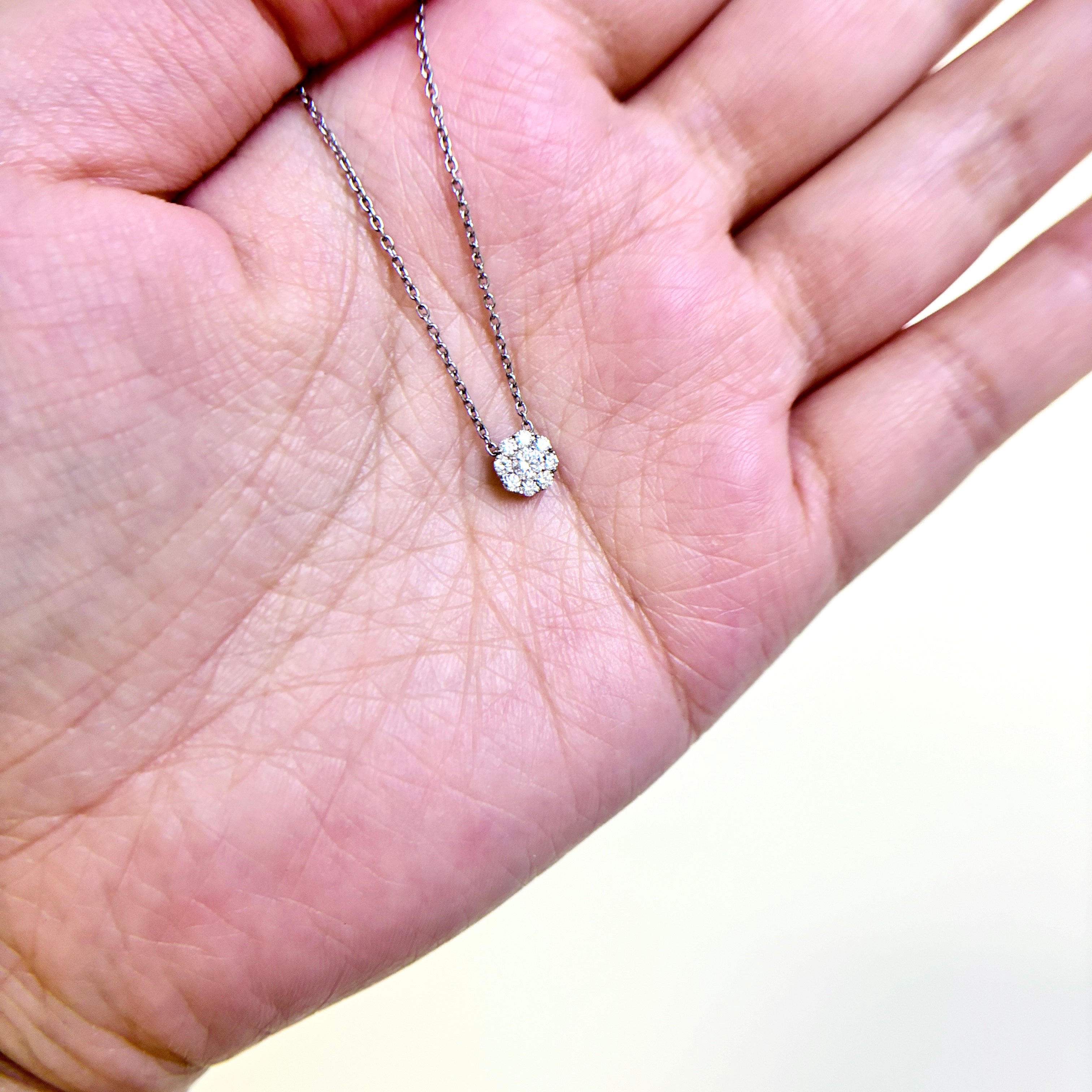 Birks' 18k White Gold Diamond Necklace | 0.26ctw | 16"-17"-18"