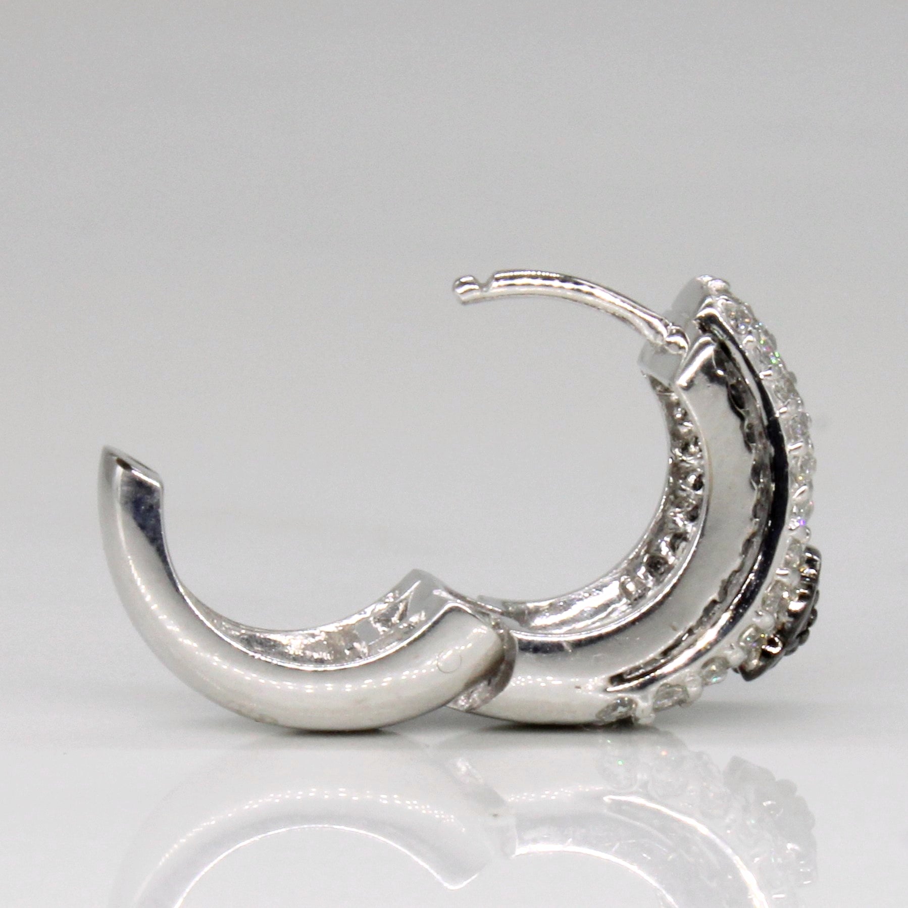 Black & White Diamond Hoop Earrings | 0.70ctw |