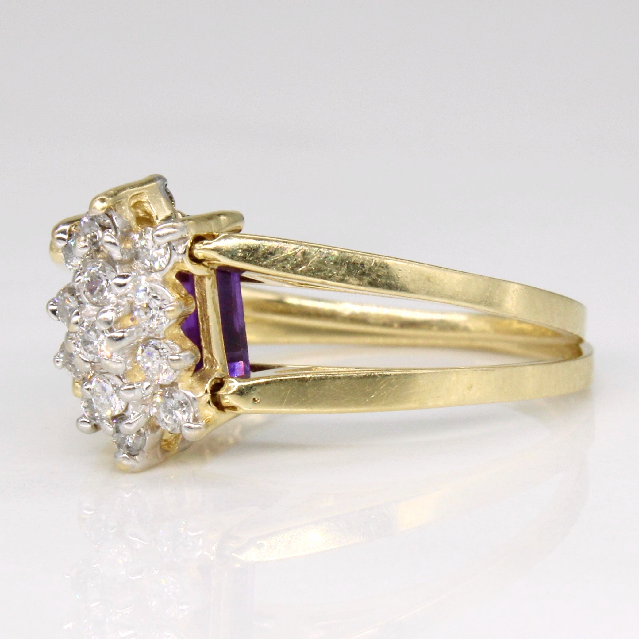 Amethyst & Diamond Flipping Face Ring | 0.45ct, 0.23ctw | SZ 6.75 |