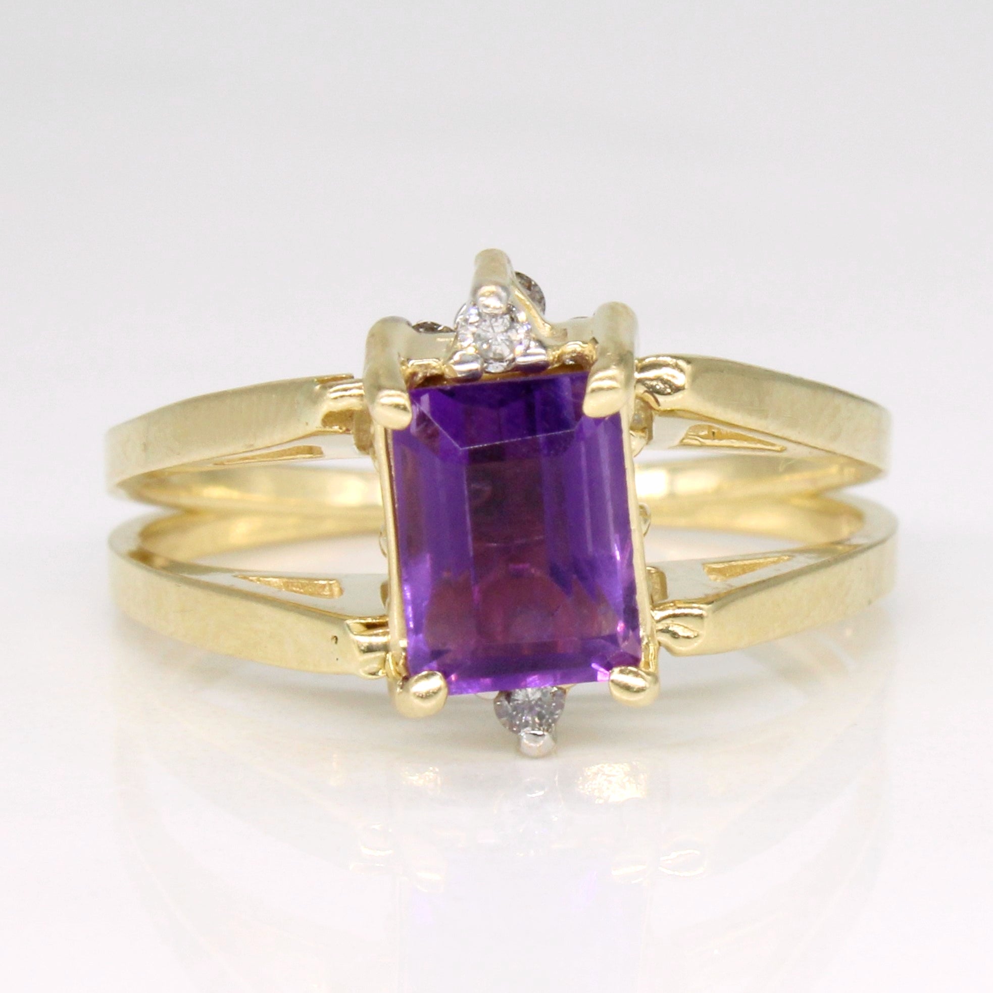 Amethyst & Diamond Flipping Face Ring | 0.45ct, 0.23ctw | SZ 6.75 |