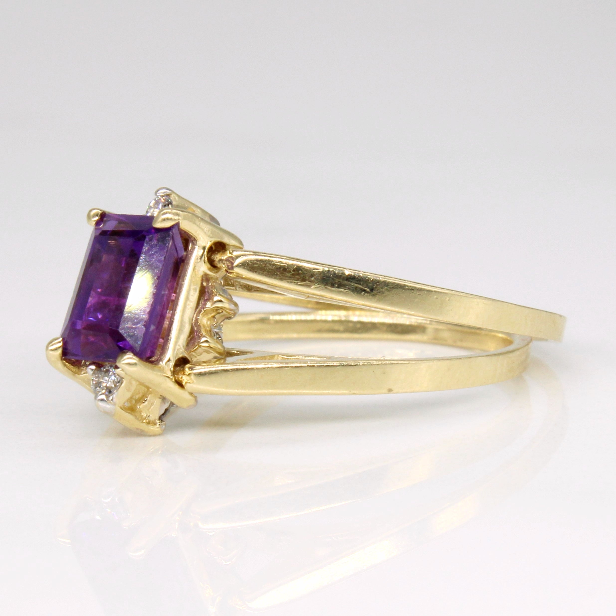 Amethyst & Diamond Flipping Face Ring | 0.45ct, 0.23ctw | SZ 6.75 |