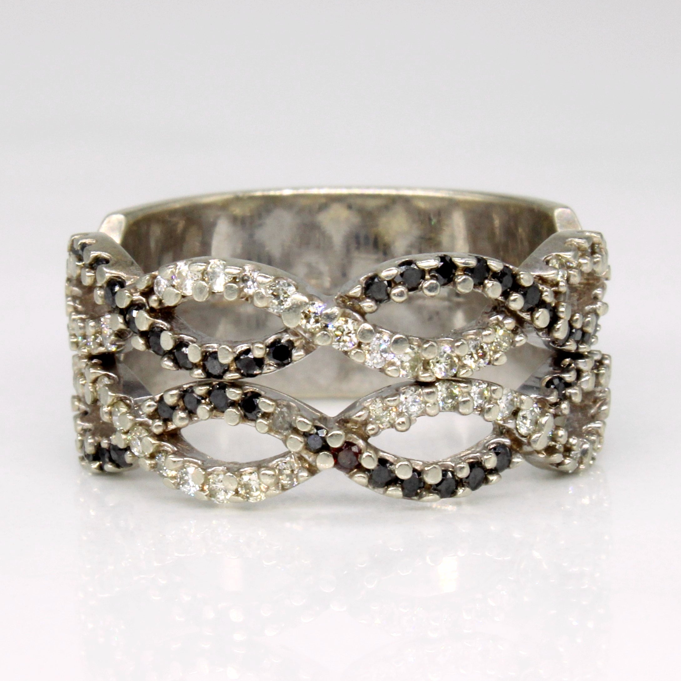 Black & White Weaving Diamond Ring | 0.24ctw, 0.24ctw | SZ 6.25 |