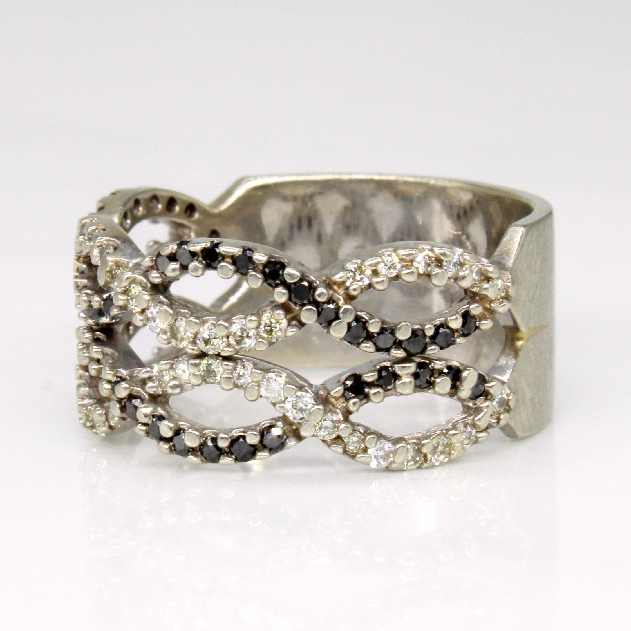 Black & White Weaving Diamond Ring | 0.24ctw, 0.24ctw | SZ 6.25 |