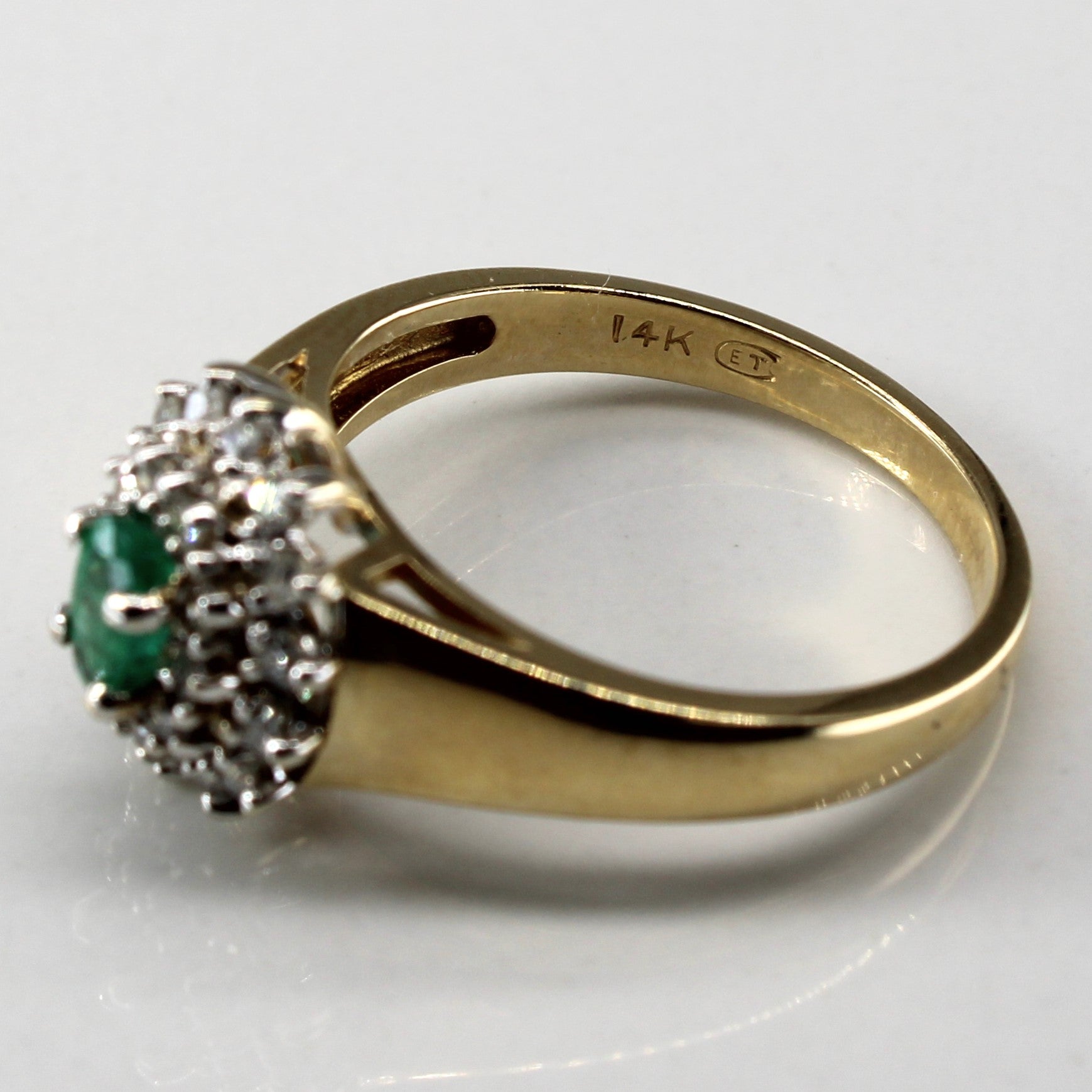 Emerald & Diamond Cocktail Ring | 0.20ct | 0.20ctw | SZ 6.5 |