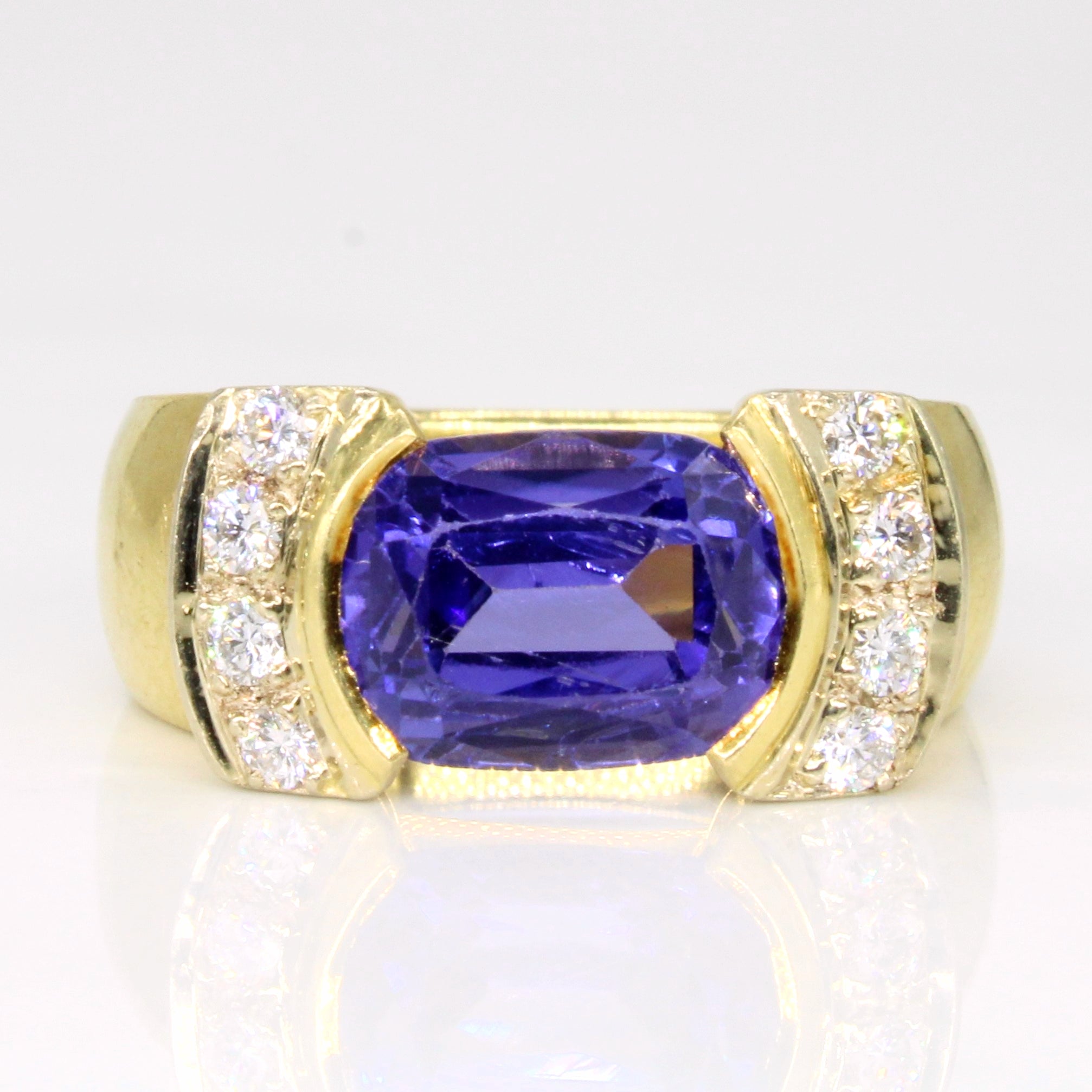 Tanzanite & Diamond Cocktail Ring | 3.00ct, 0.28ctw | SZ 6.75 |