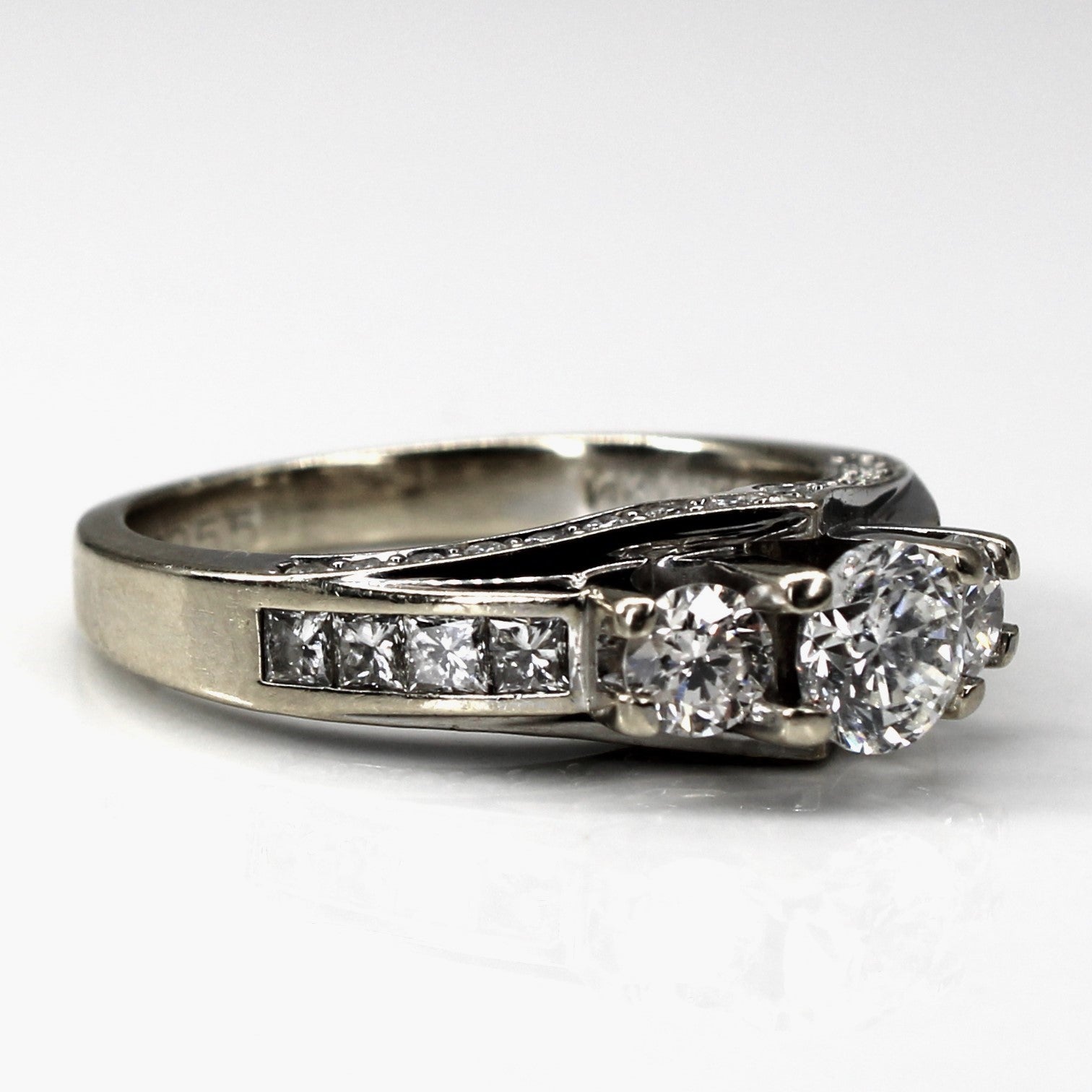 Three Stone Diamond with Accents Ring | 1.58ctw | SZ 6.5 |
