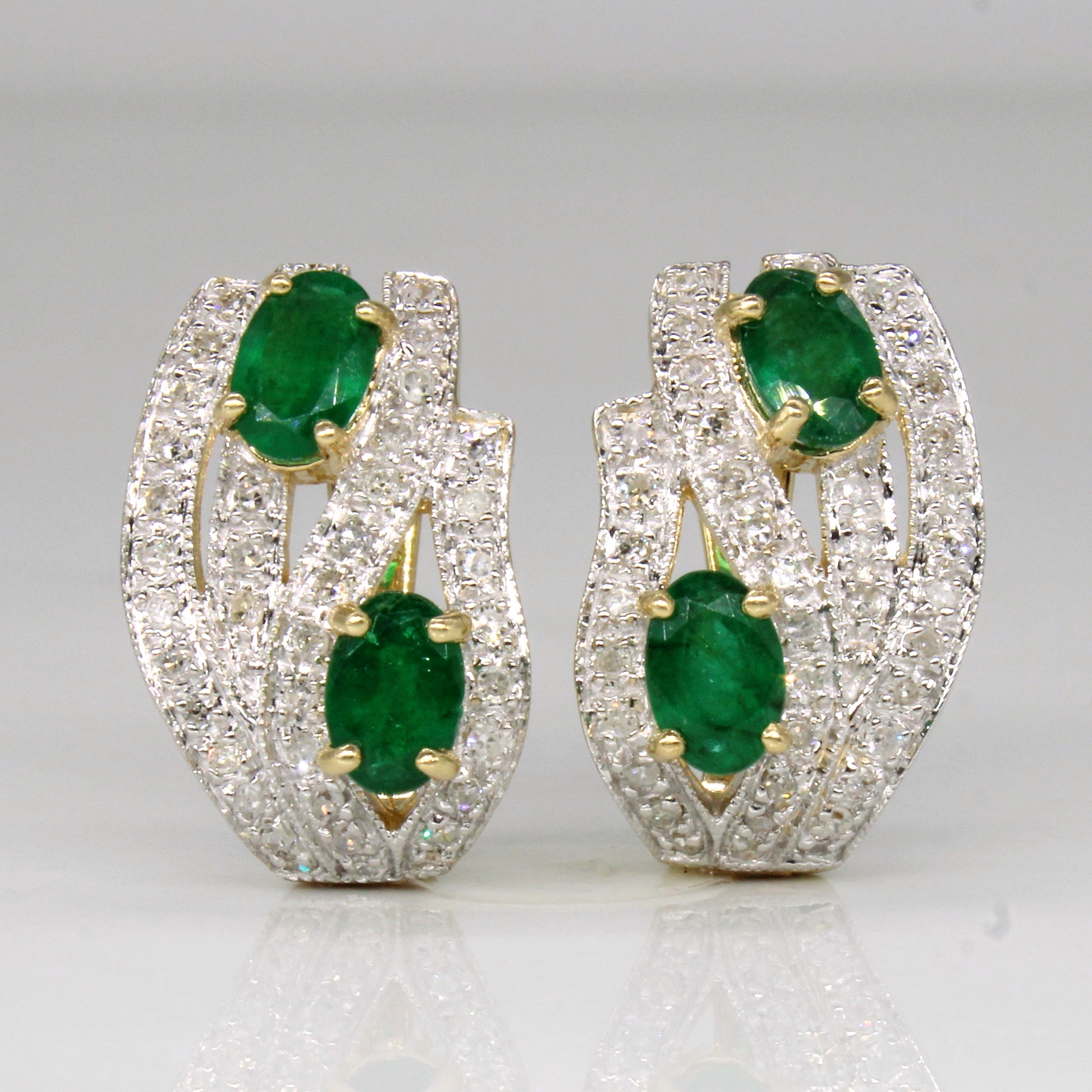 Emerald & Diamond Earrings | 1.48ctw, 0.38ctw |