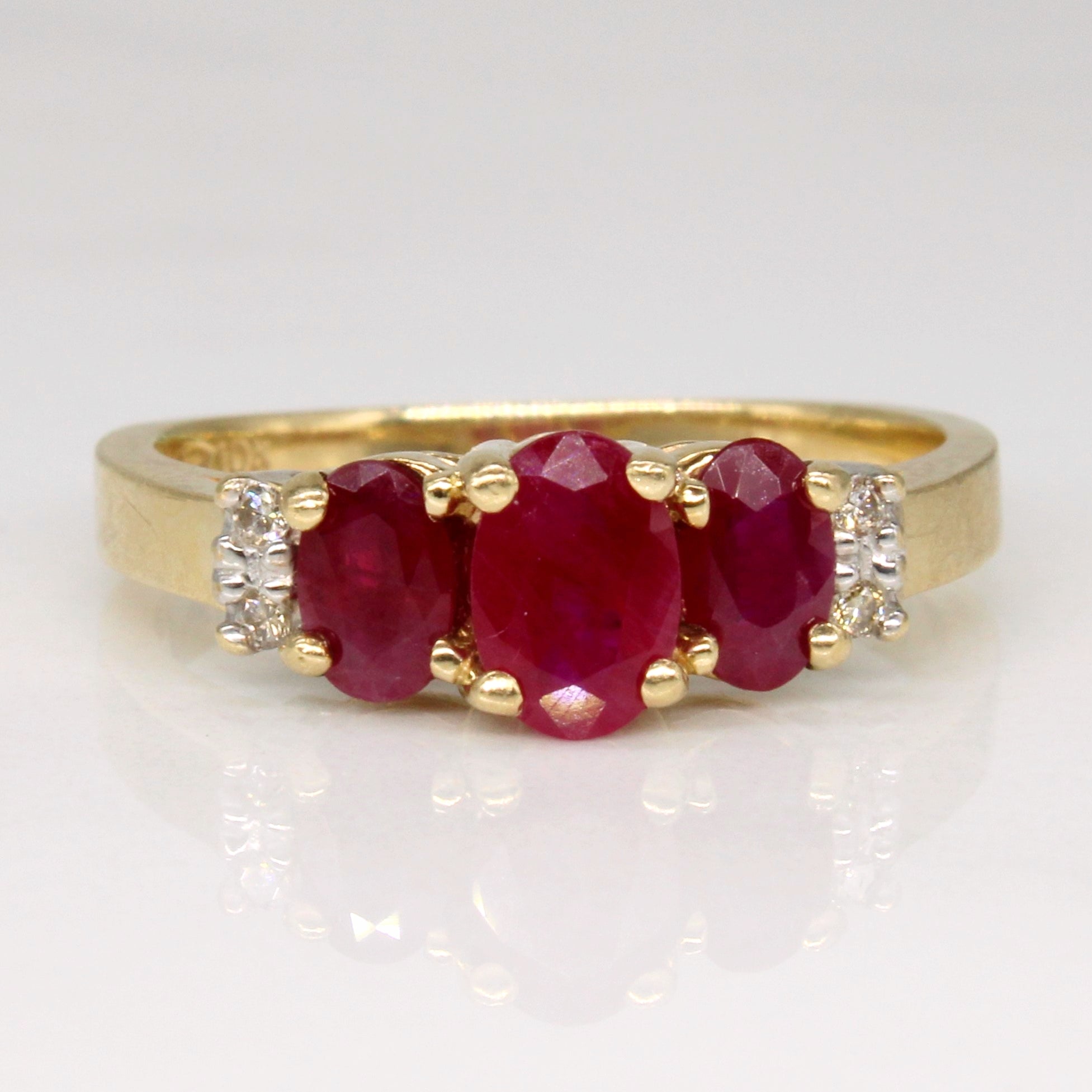 Ruby & Diamond Cocktail Ring | 1.00ctw, 0.04ctw | SZ 6.25 |