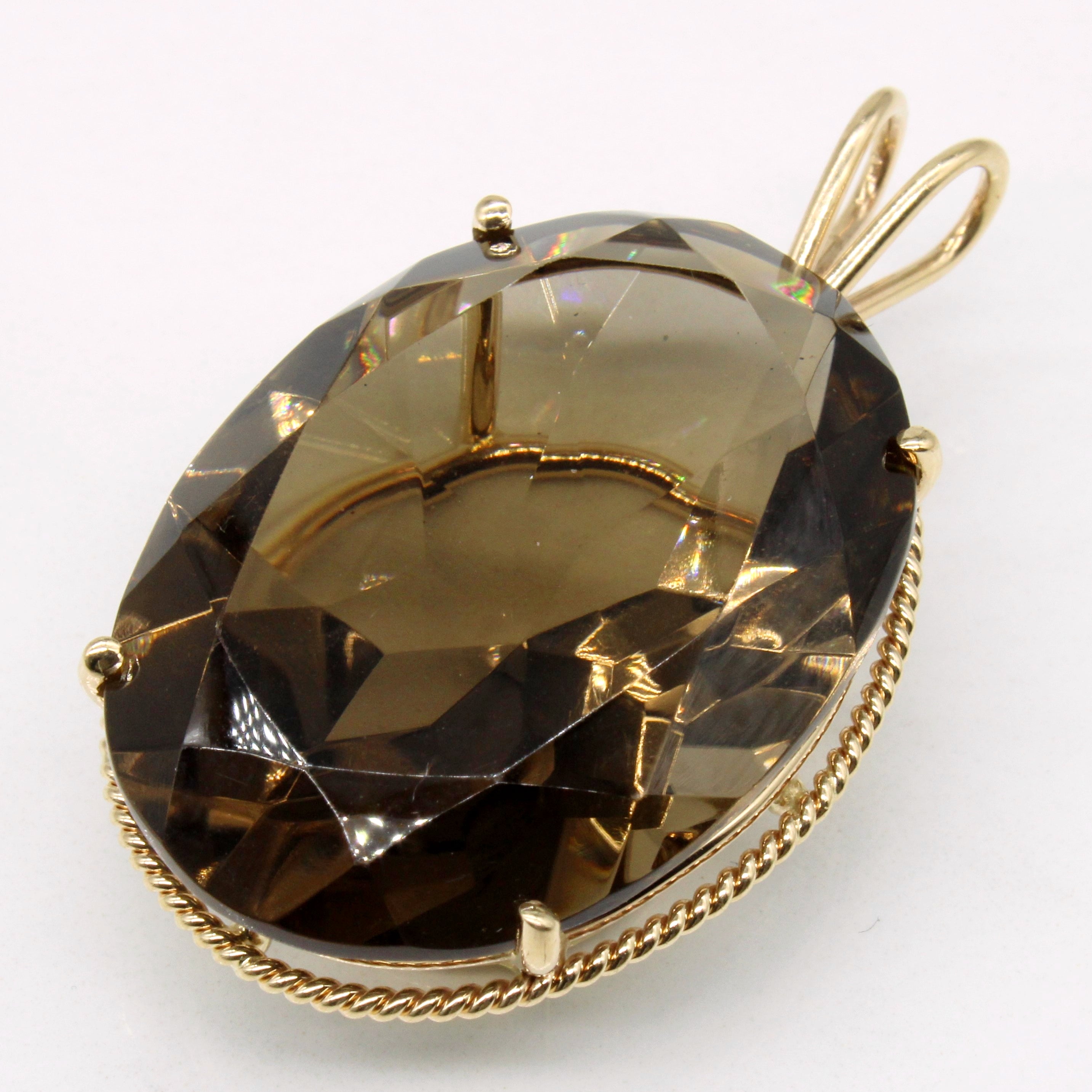 Pendentif en quartz fumé de grande taille | 70,00 ct |