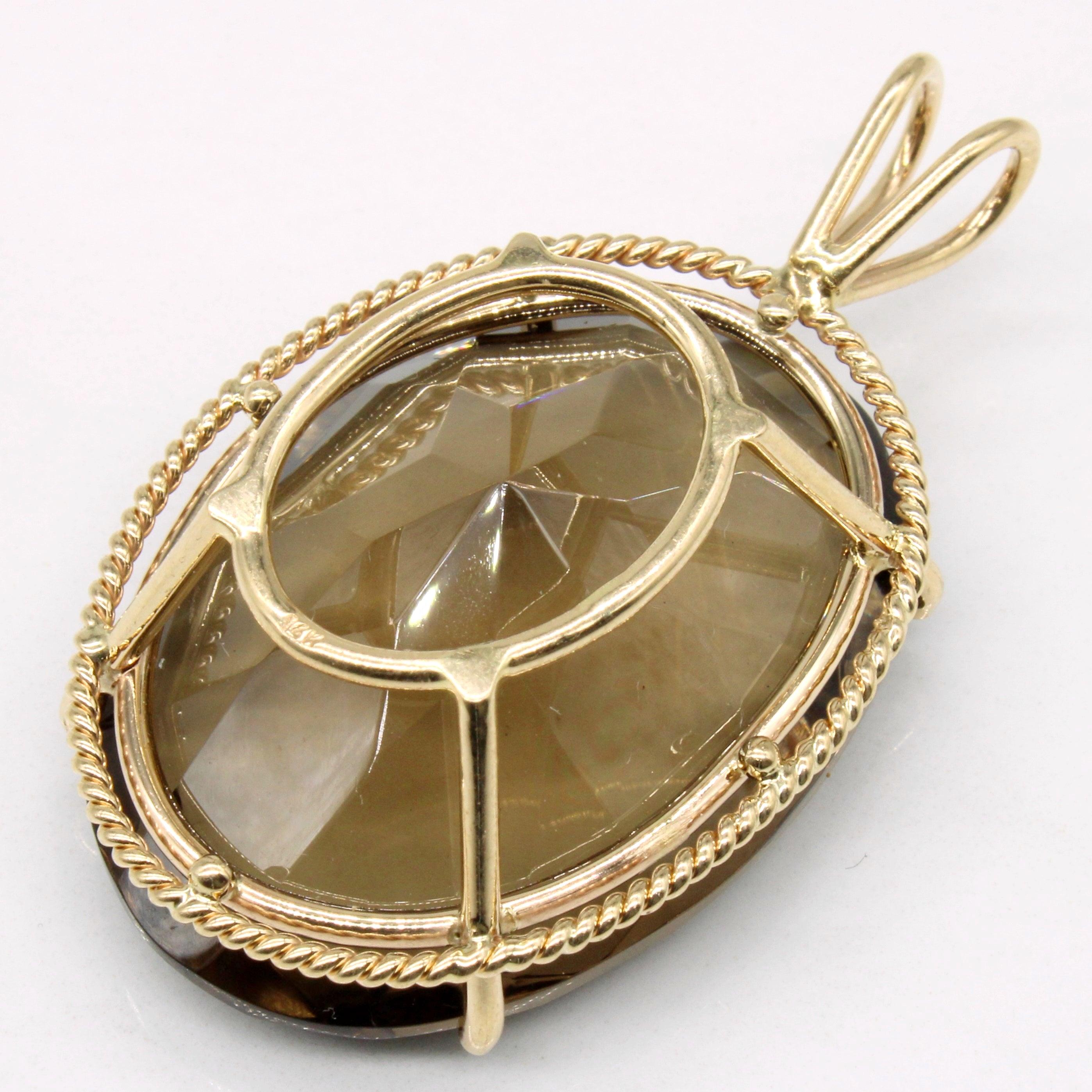 Pendentif en quartz fumé de grande taille | 70,00 ct |
