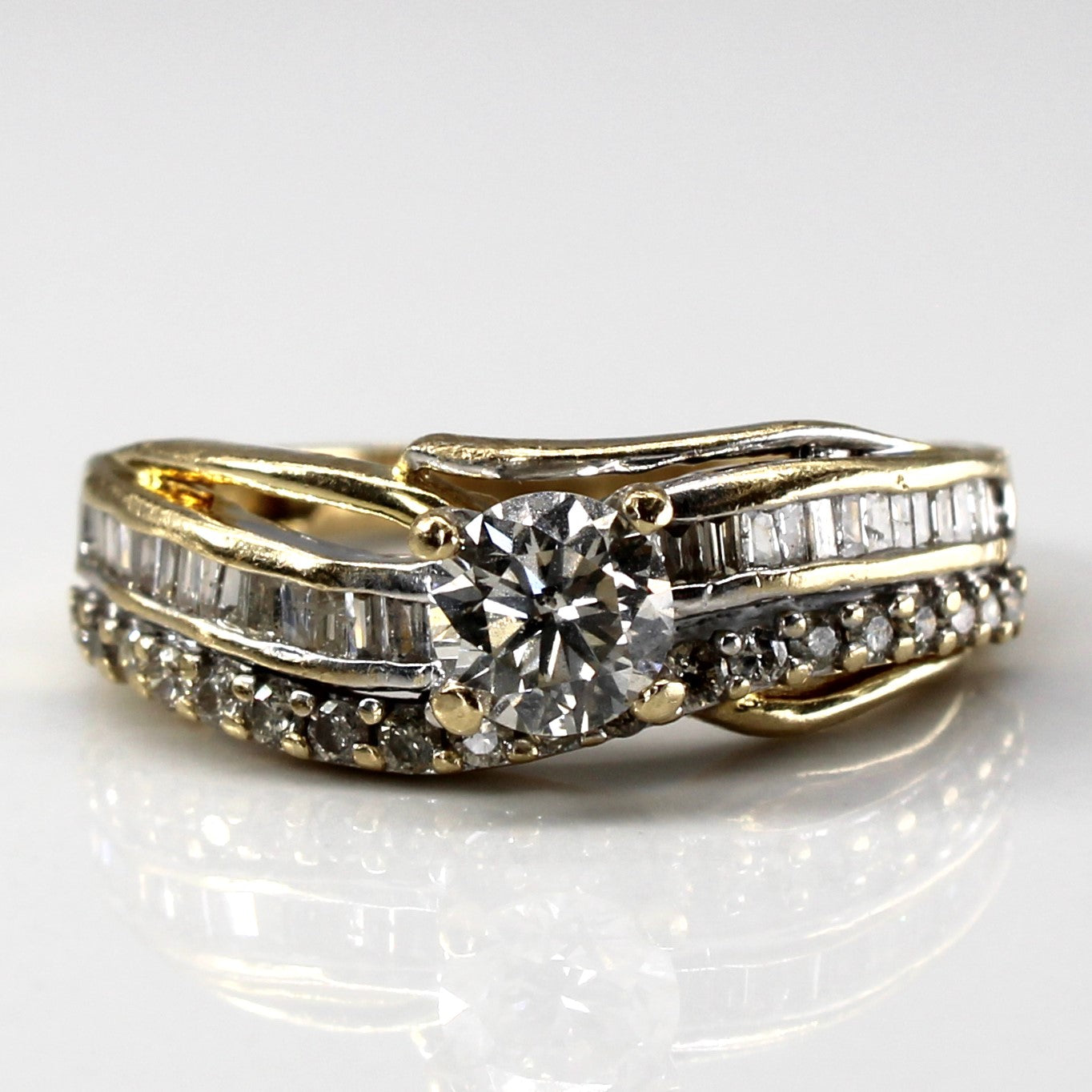 Multi Diamond Bypass Ring | 0.96ctw | SZ 6.75 |