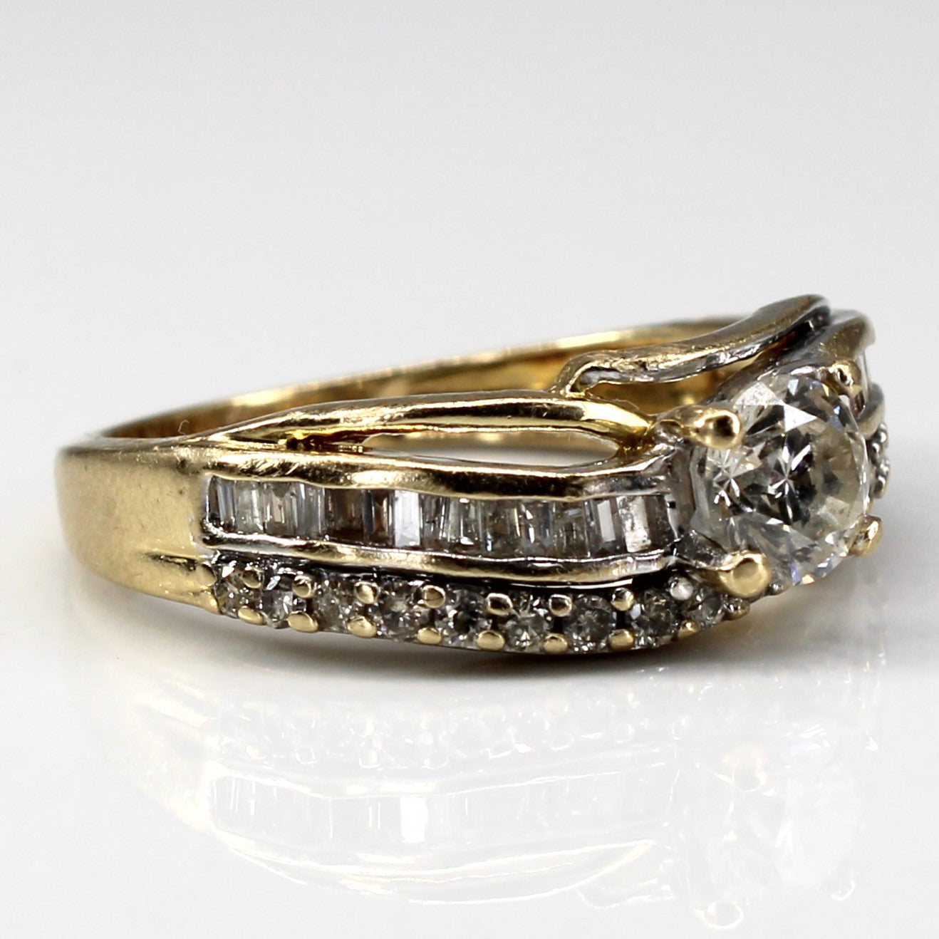 Multi Diamond Bypass Ring | 0.96ctw | SZ 6.75 |