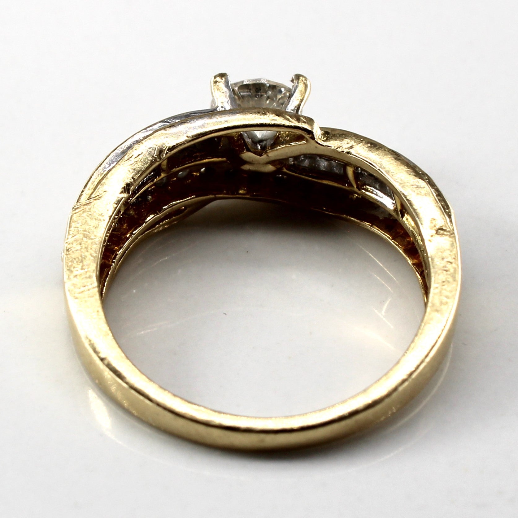Multi Diamond Bypass Ring | 0.96ctw | SZ 6.75 |