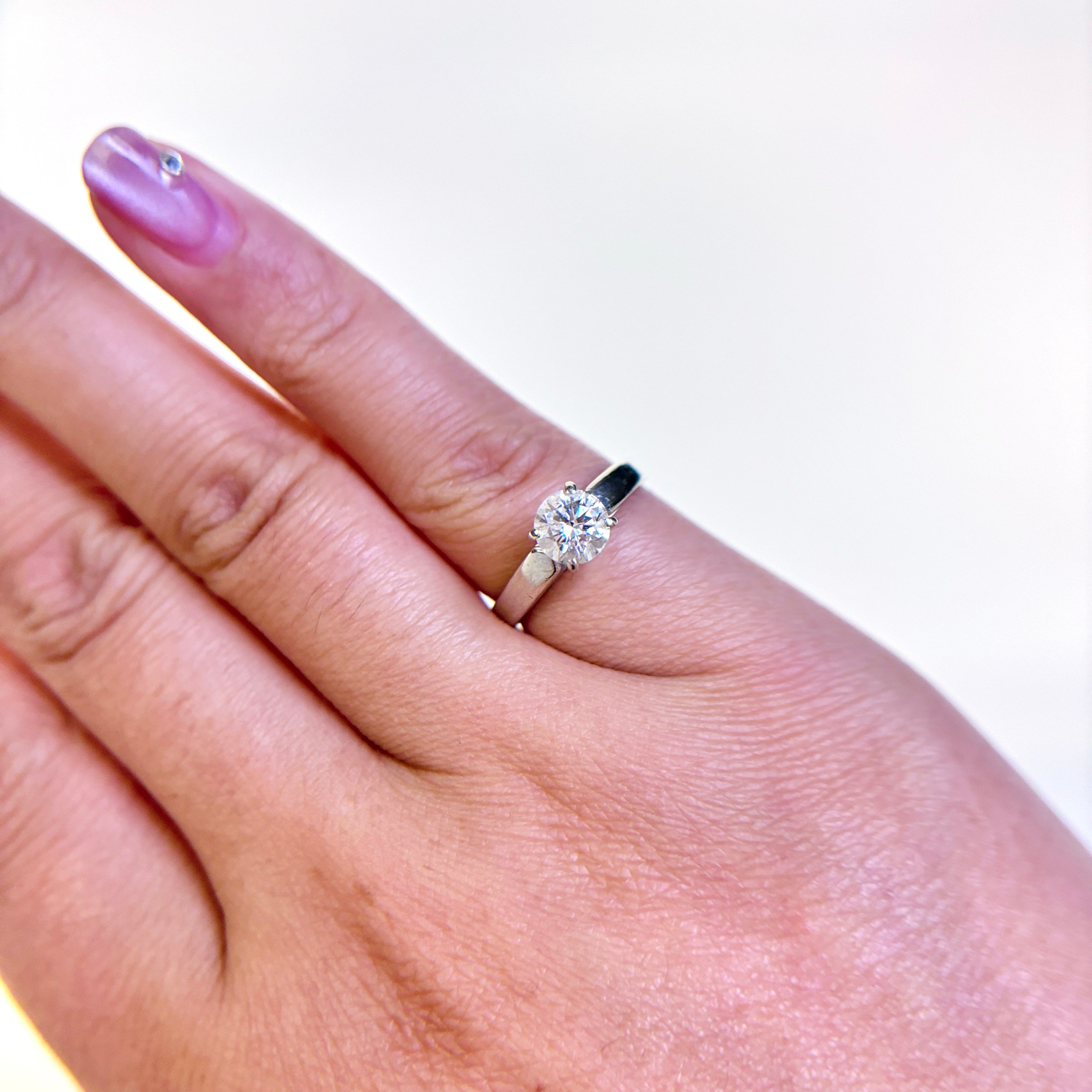14K White Gold Solitaire Diamond Engagement Ring | 0.72ct I2 G | SZ 4.5
