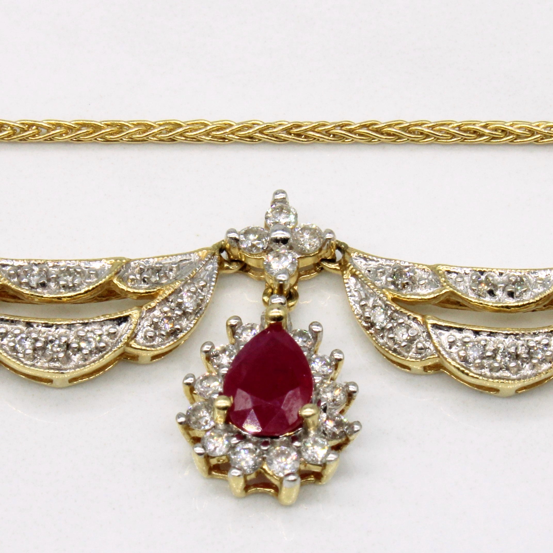 Collier rubis et diamants | 1,80 ct, 1,50 ct | 43 cm |