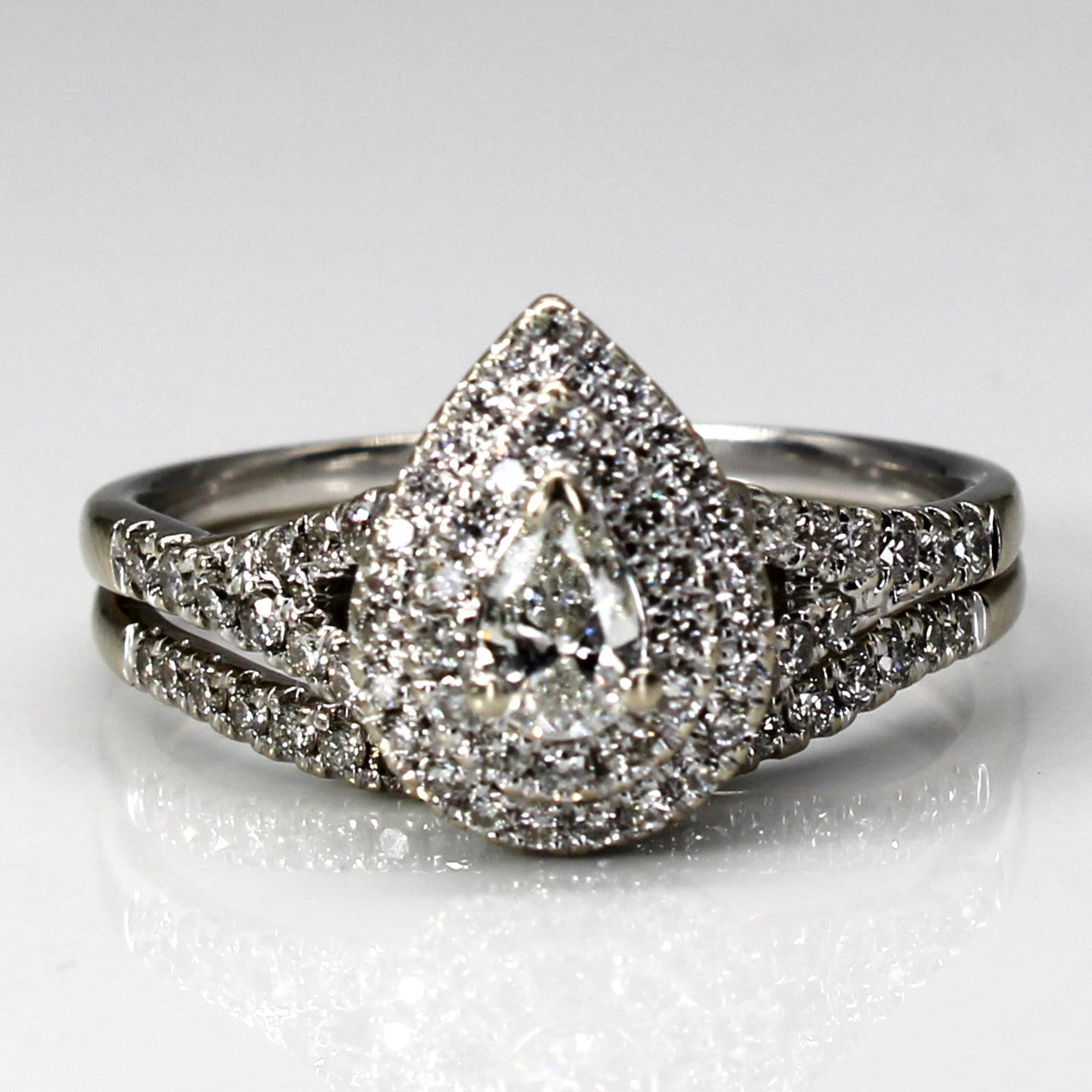 Halo Diamond Engagement Ring Set | 1.00ctw |SZ 10.75 |