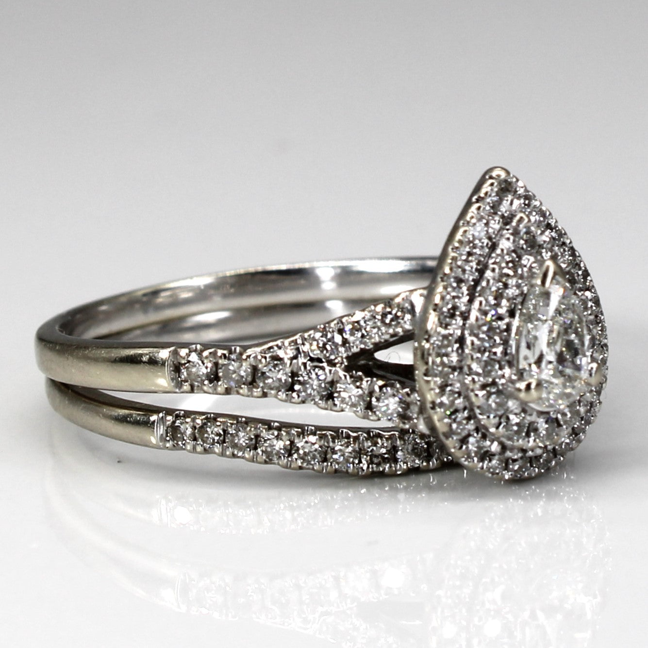 Halo Diamond Engagement Ring Set | 1.00ctw |SZ 10.75 |