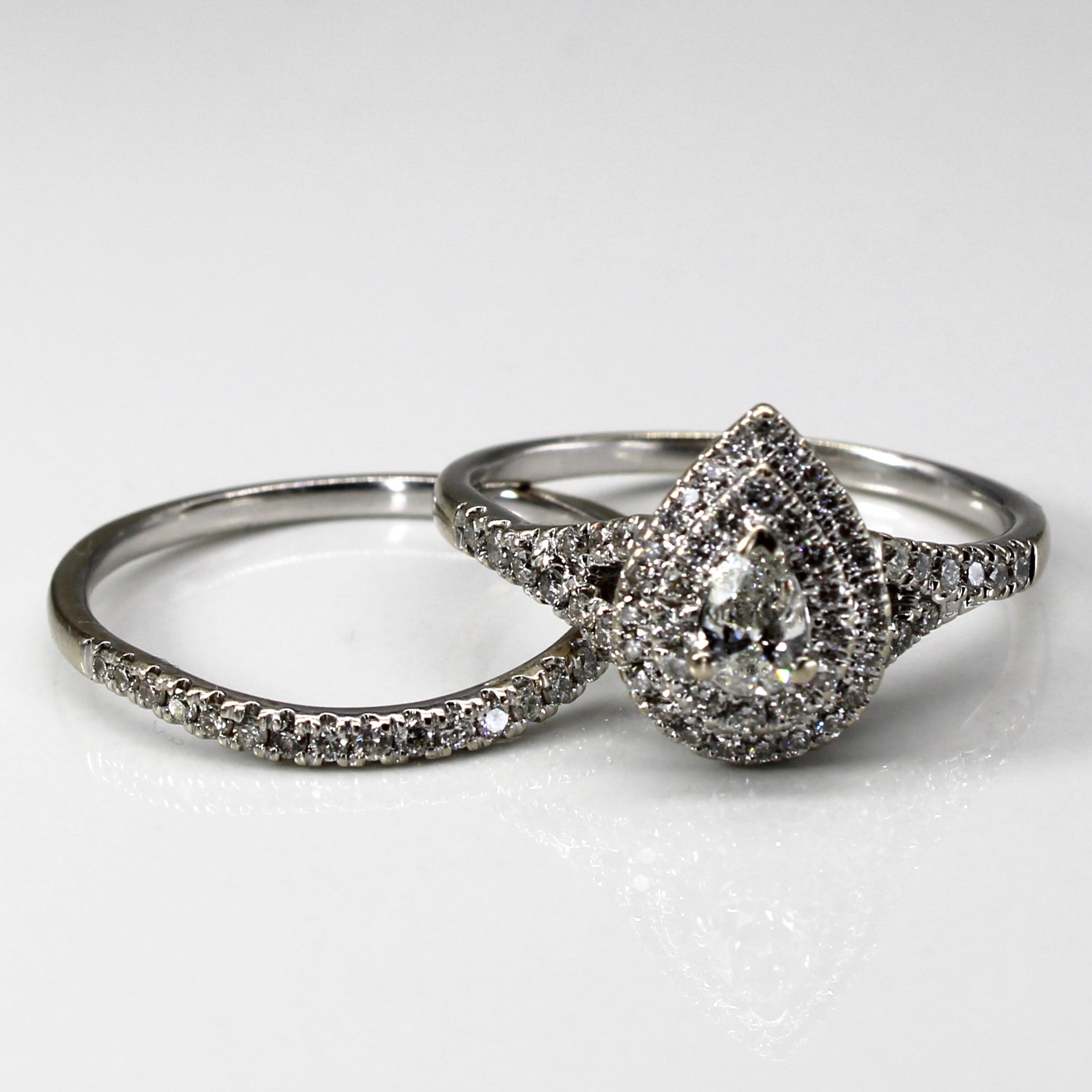 Halo Diamond Engagement Ring Set | 1.00ctw |SZ 10.75 |