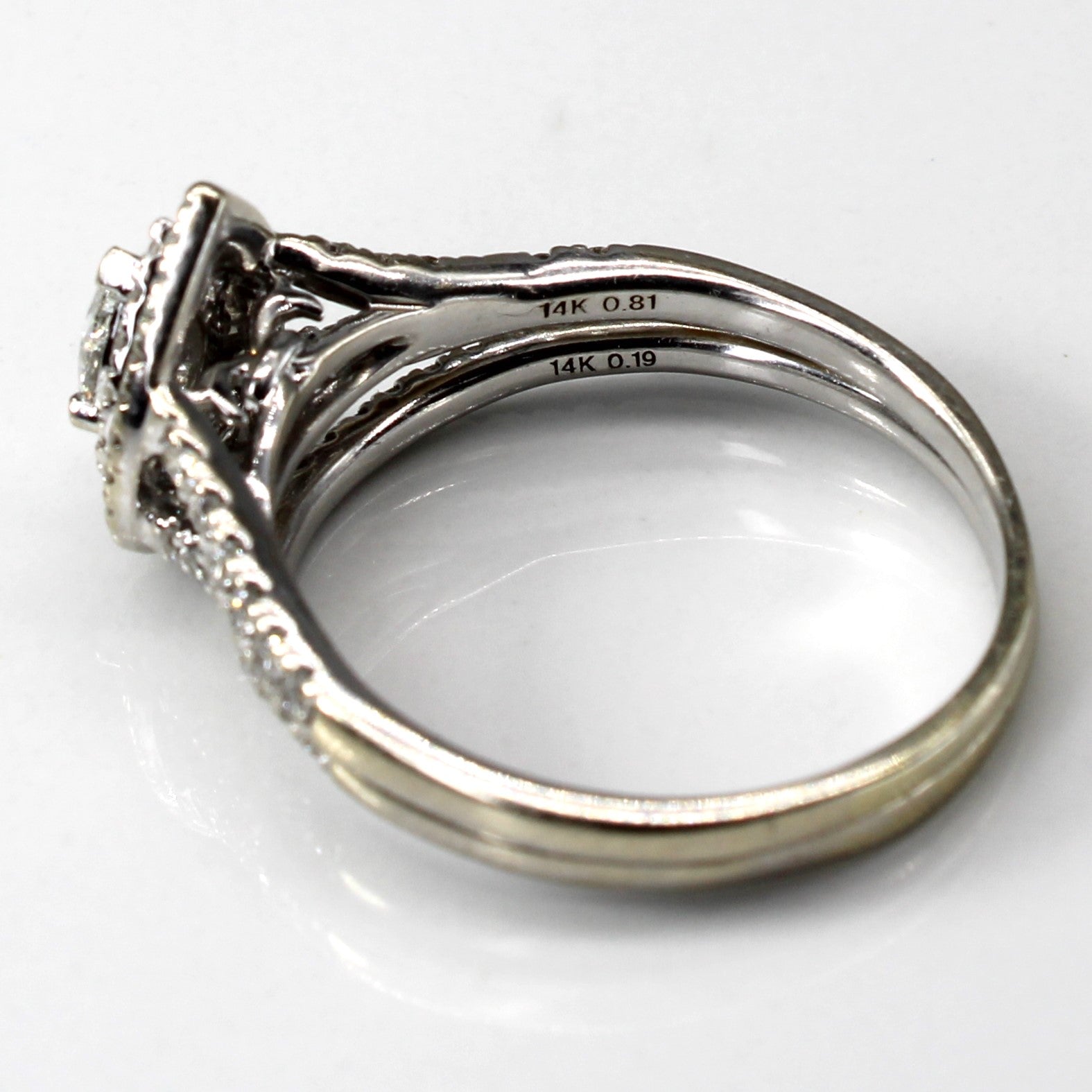 Halo Diamond Engagement Ring Set | 1.00ctw |SZ 10.75 |