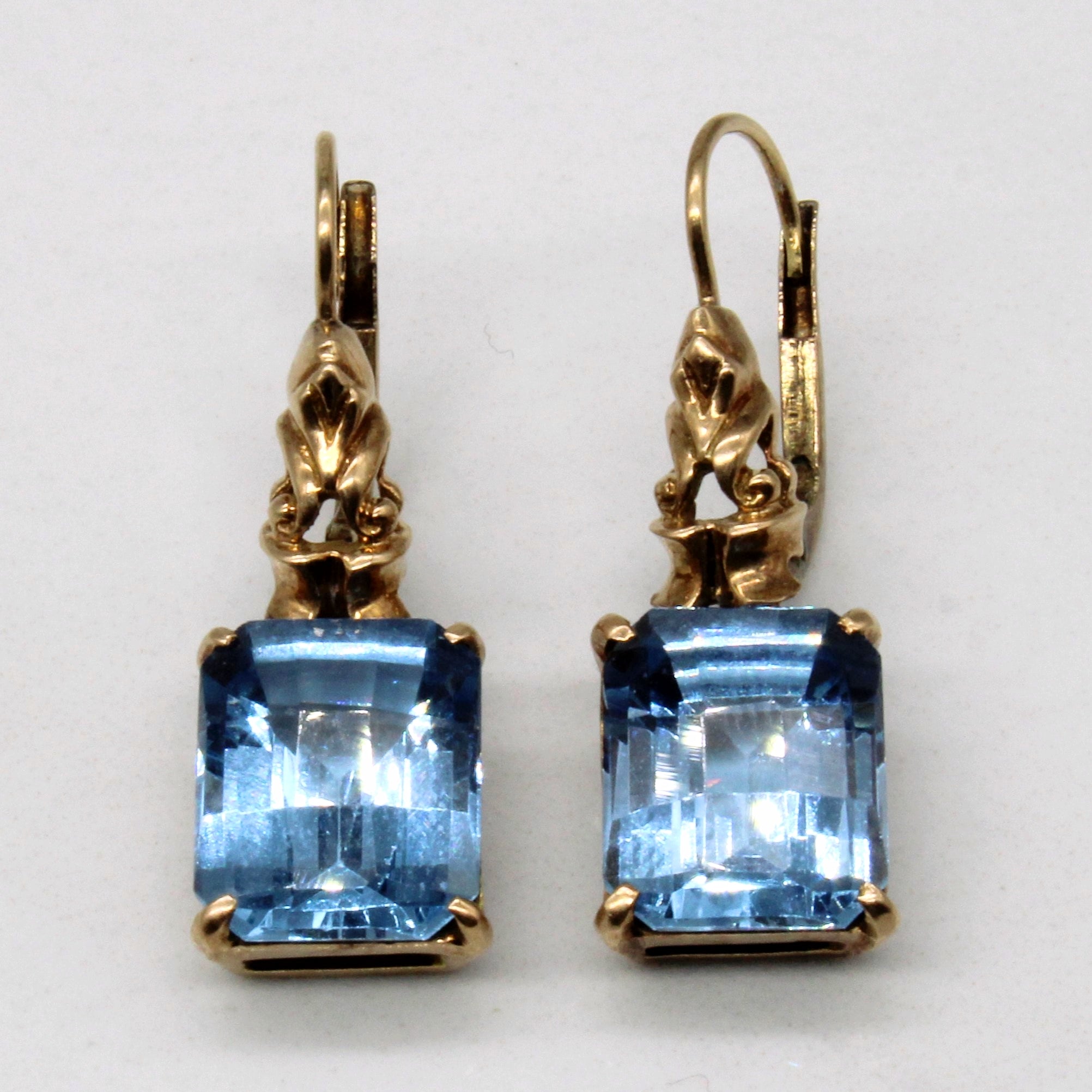 Synthetic Spinel Antique Inspired Earrings | 8.50ctw |