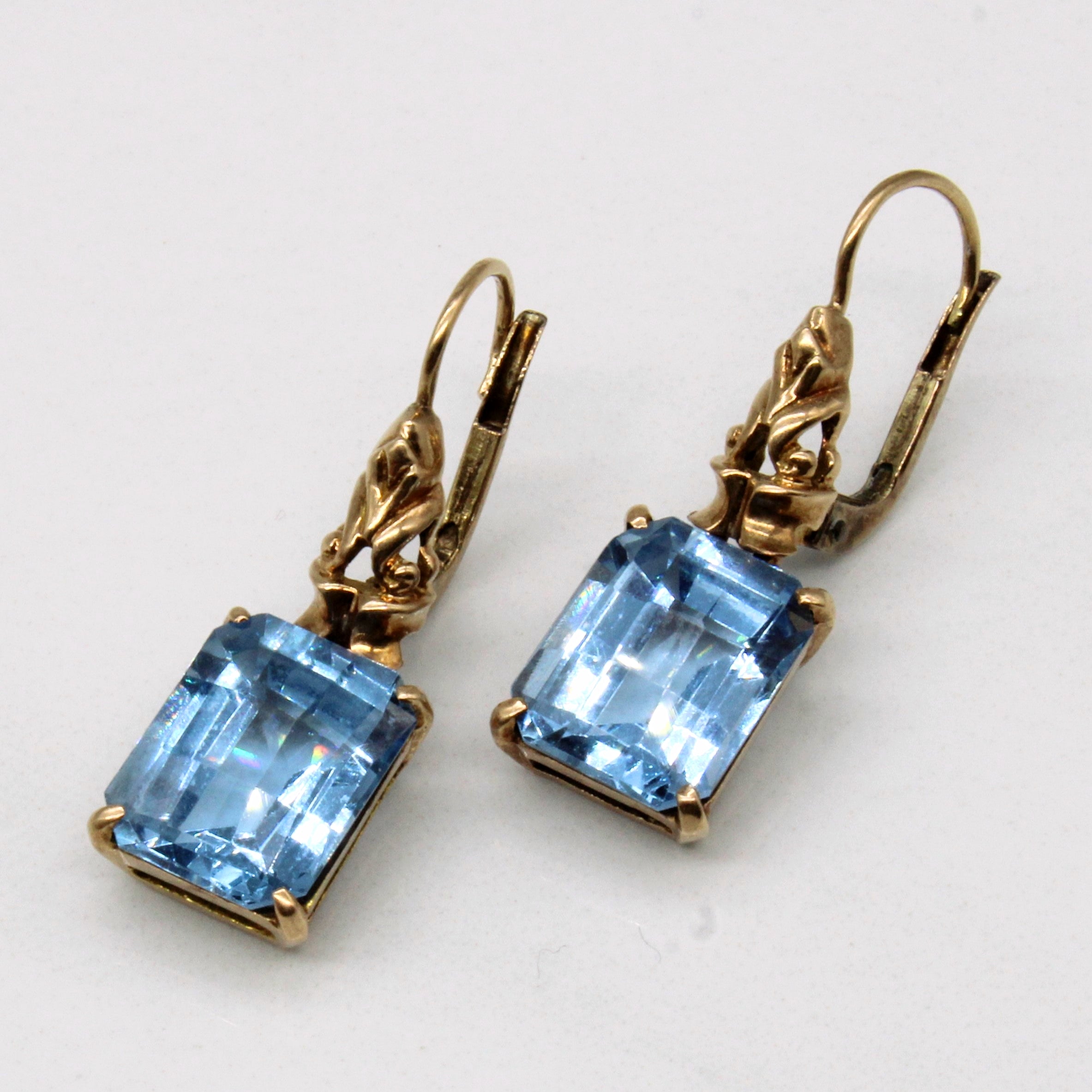 Synthetic Spinel Antique Inspired Earrings | 8.50ctw |