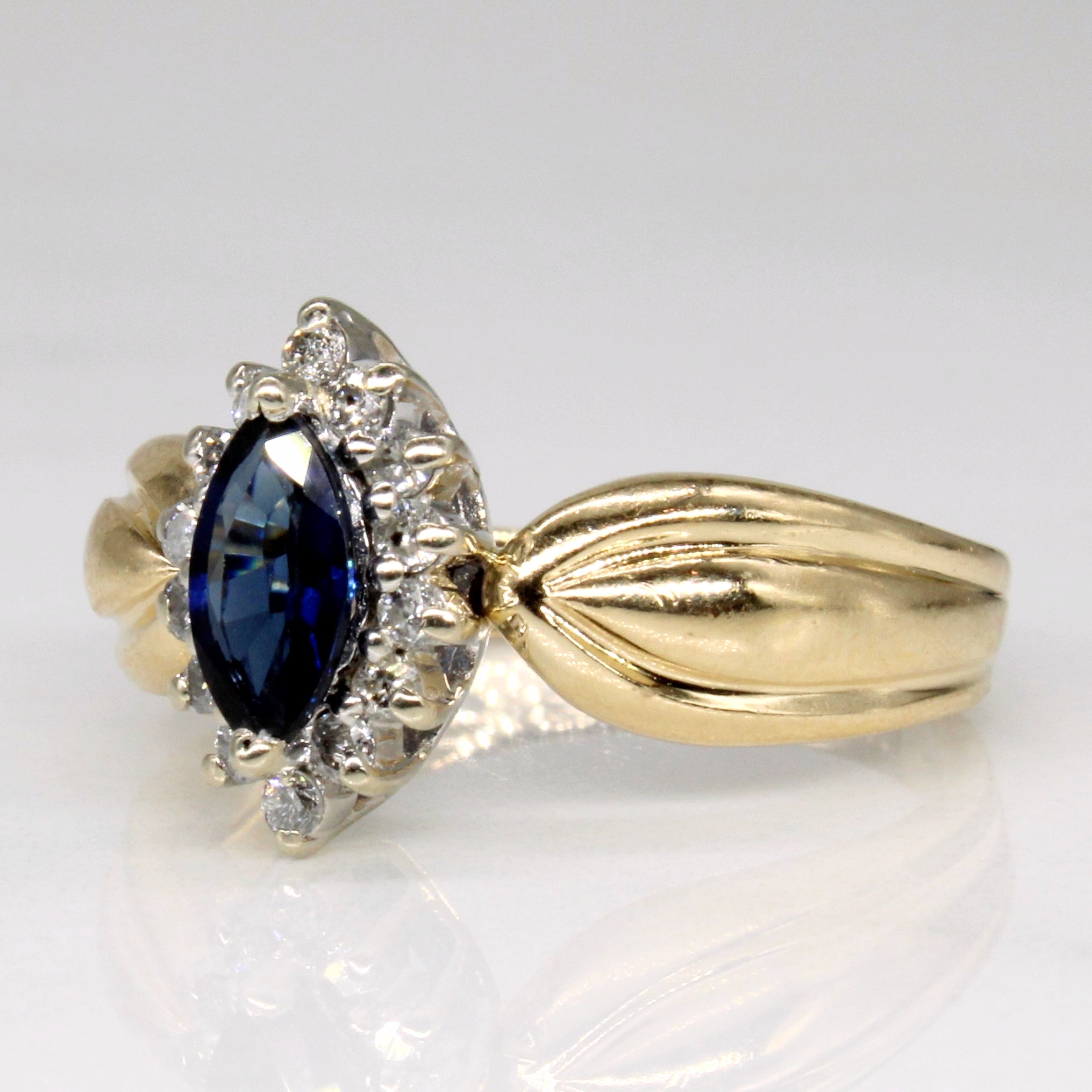 Sapphire & Diamond Halo Set Ring | 0.55ct, 0.14ctw | SZ 5.25 |
