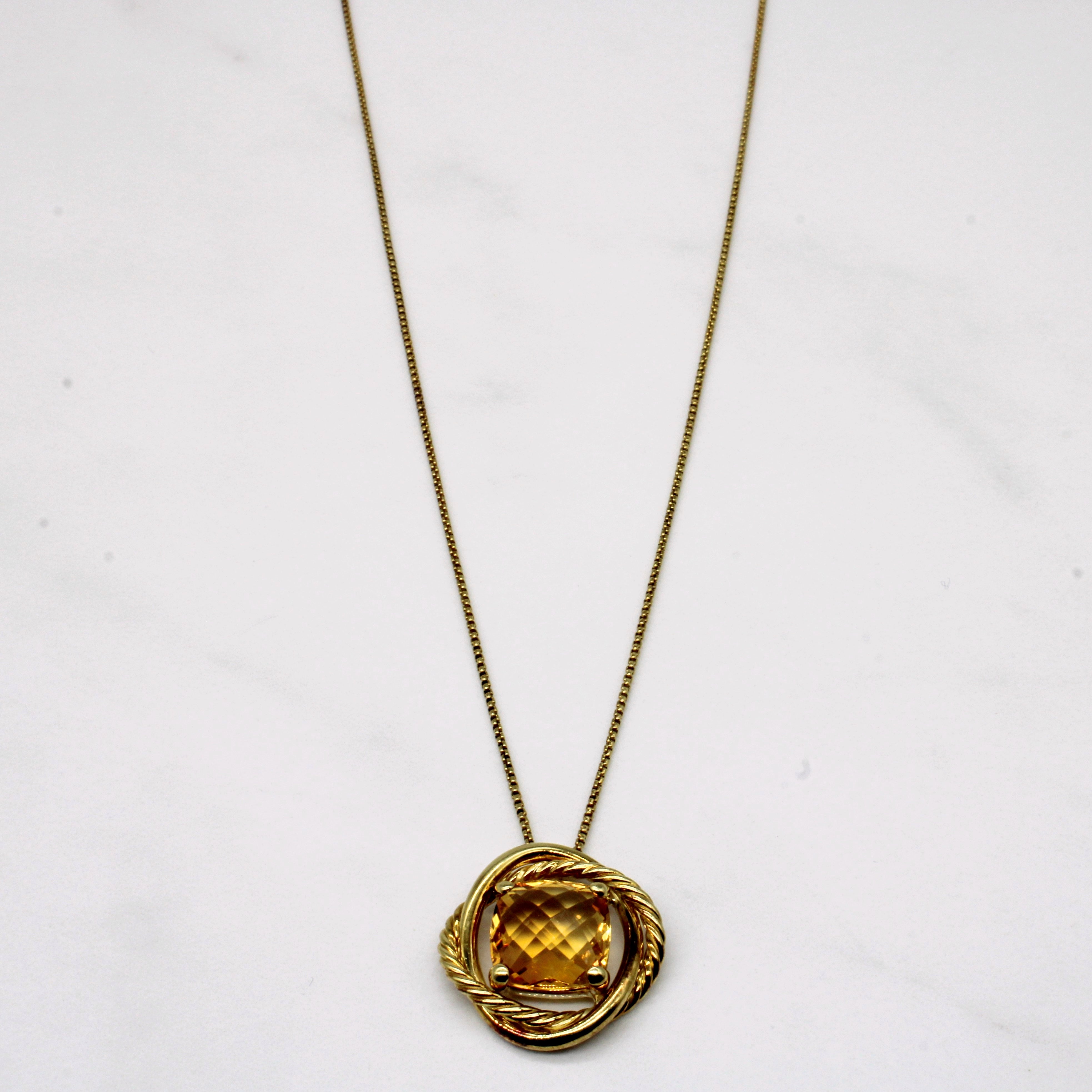 Citrine Pendant Necklace | 3.50ct | 18" |