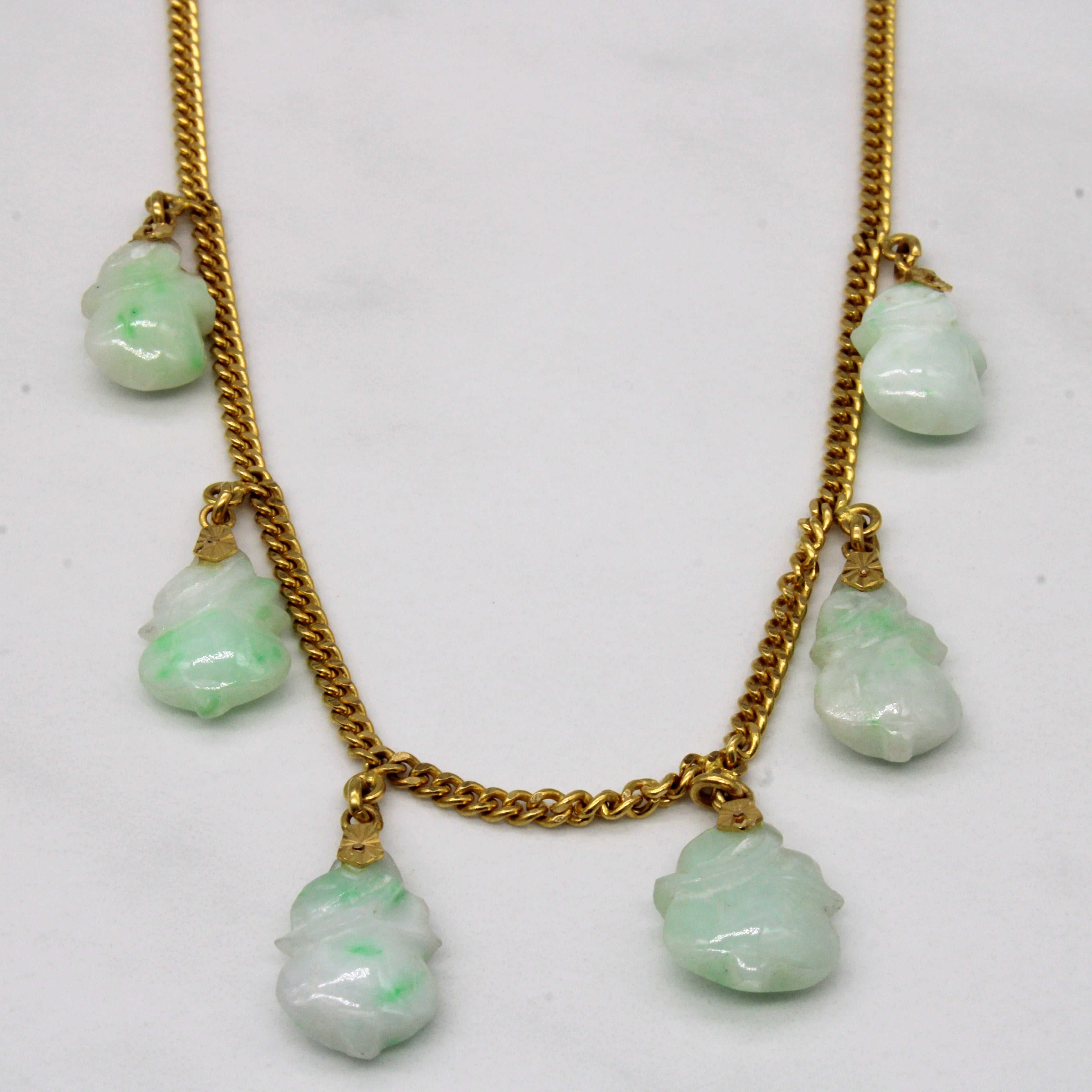 Jadeite Charm 22k Necklace | 36.00ctw | 18" |