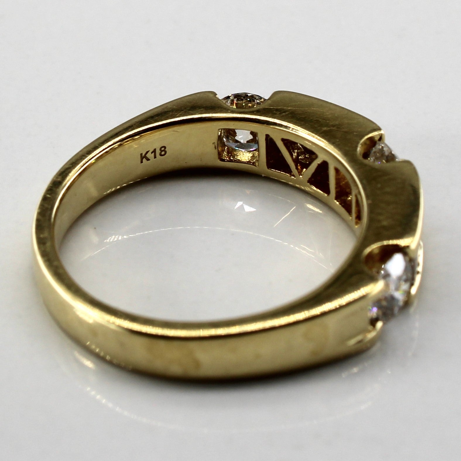Channel Set Multi Diamond Gold Band | 1.44ctw | SZ 7 |