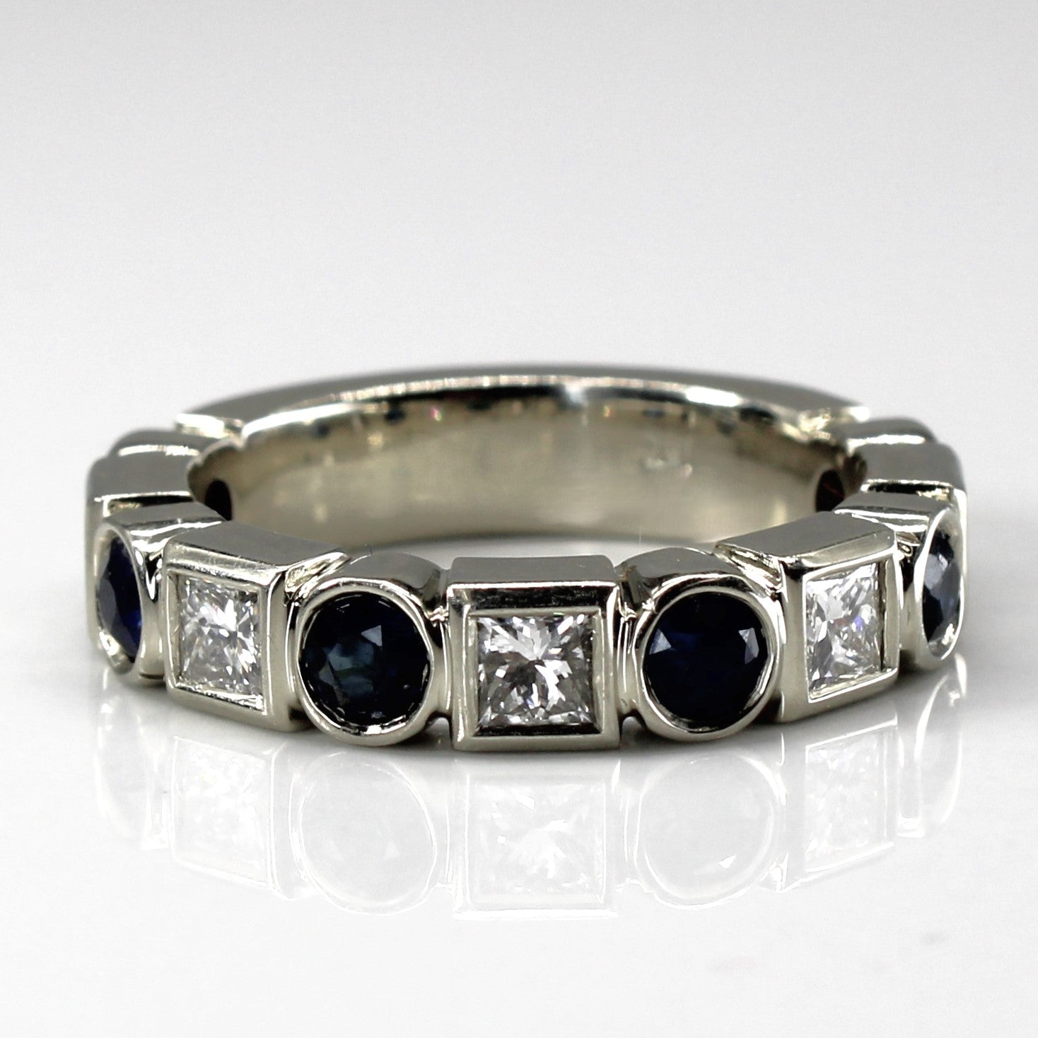 Bague sertie de diamants et de saphirs | 1,13 ct | 0,97 ct | Taille 7 |