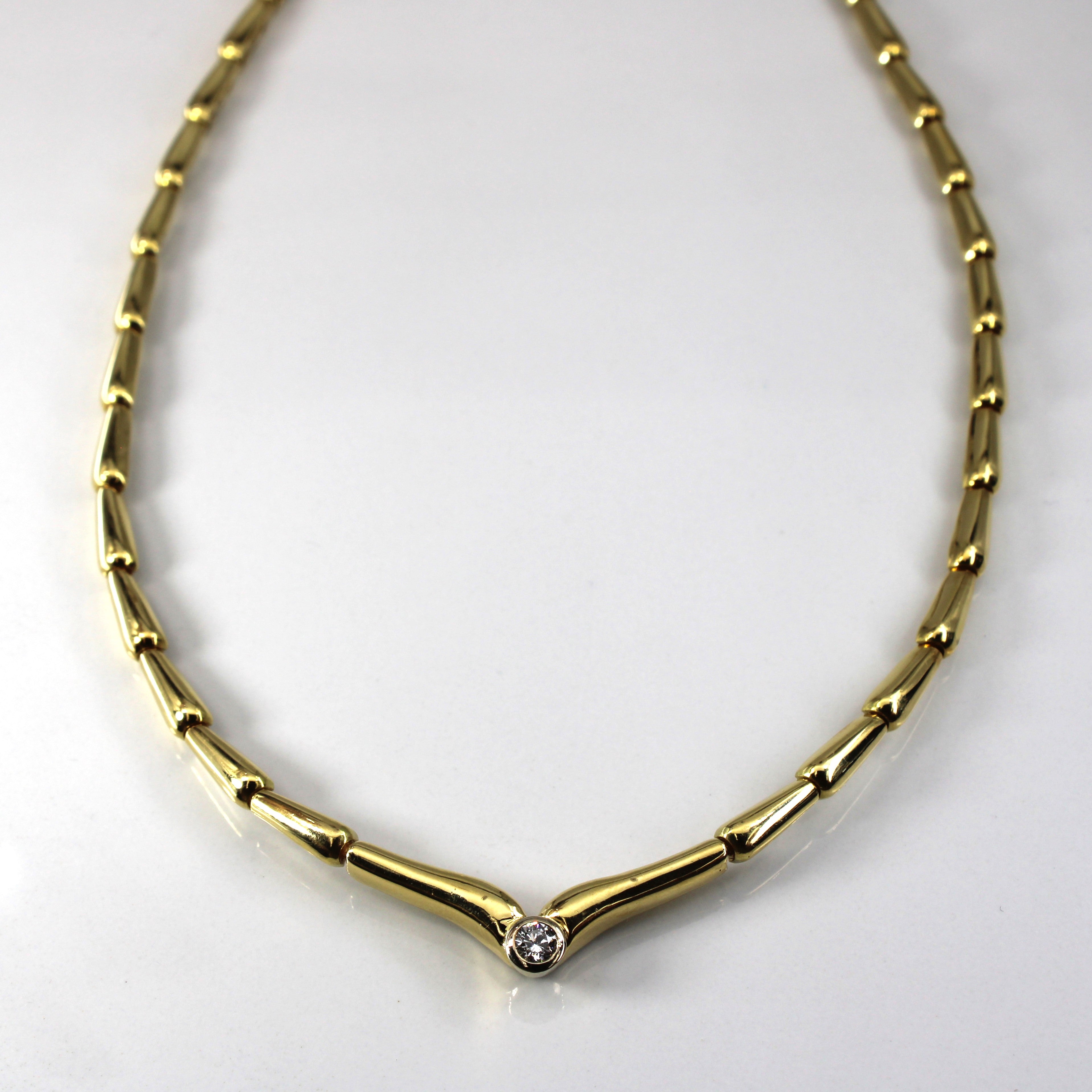 Bezel Set Diamond Necklace | 0.25ct | 16"|