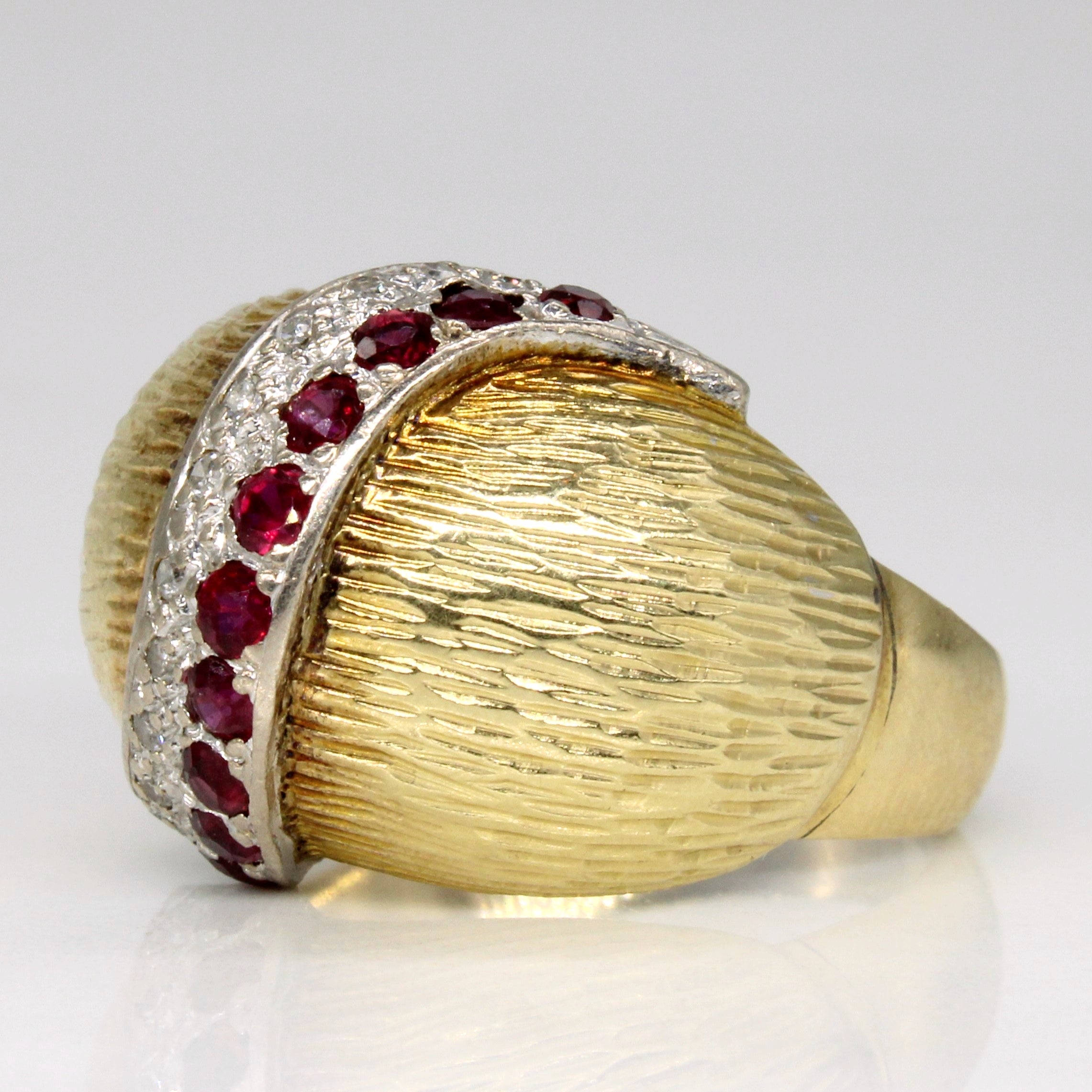 Ruby & Diamond Cocktail Ring | 0.50ctw, 0.08ctw | SZ 8 |