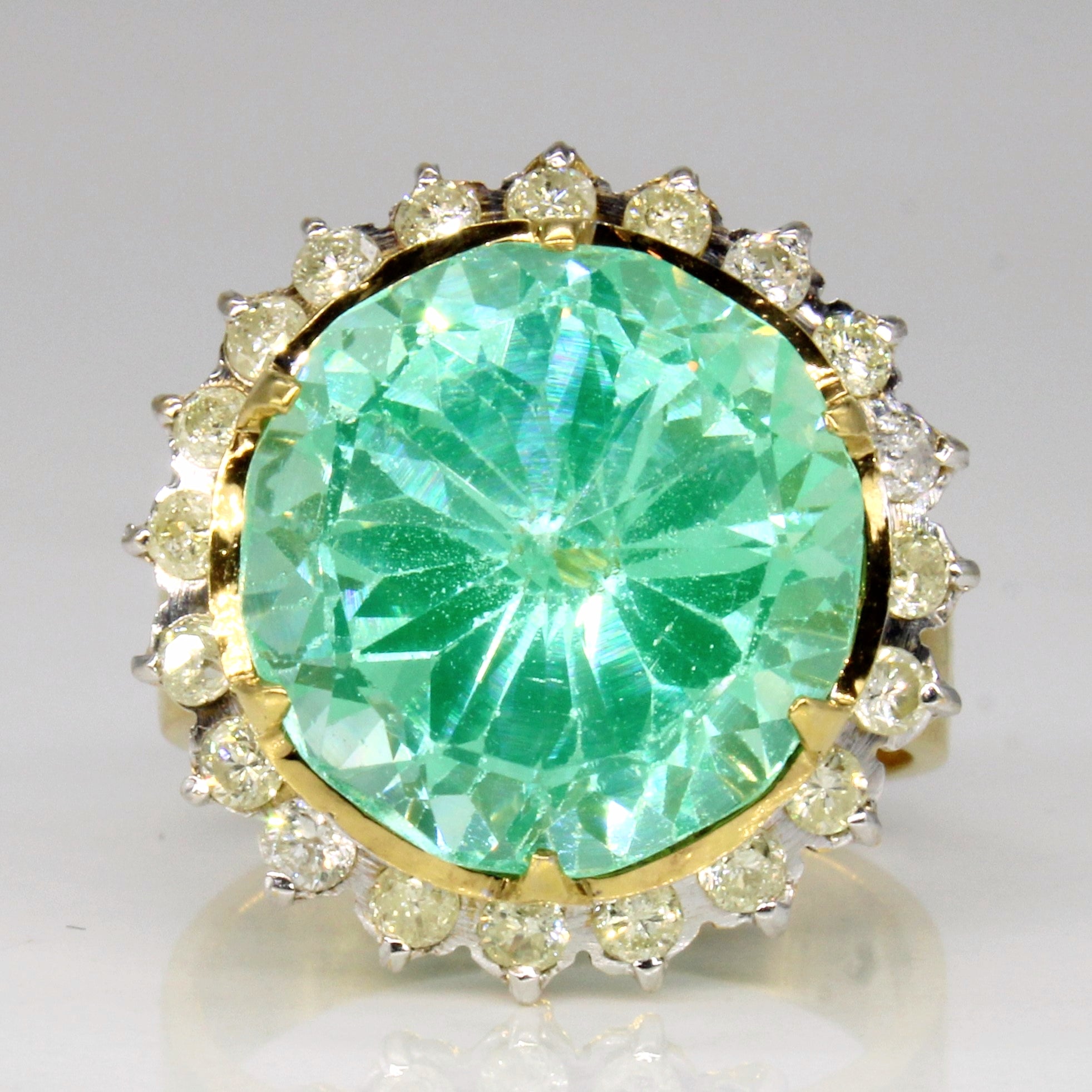 Synthetic Spinel & Diamond Cocktail Ring | 14.50ct, 0.60ctw | SZ 7.25 |