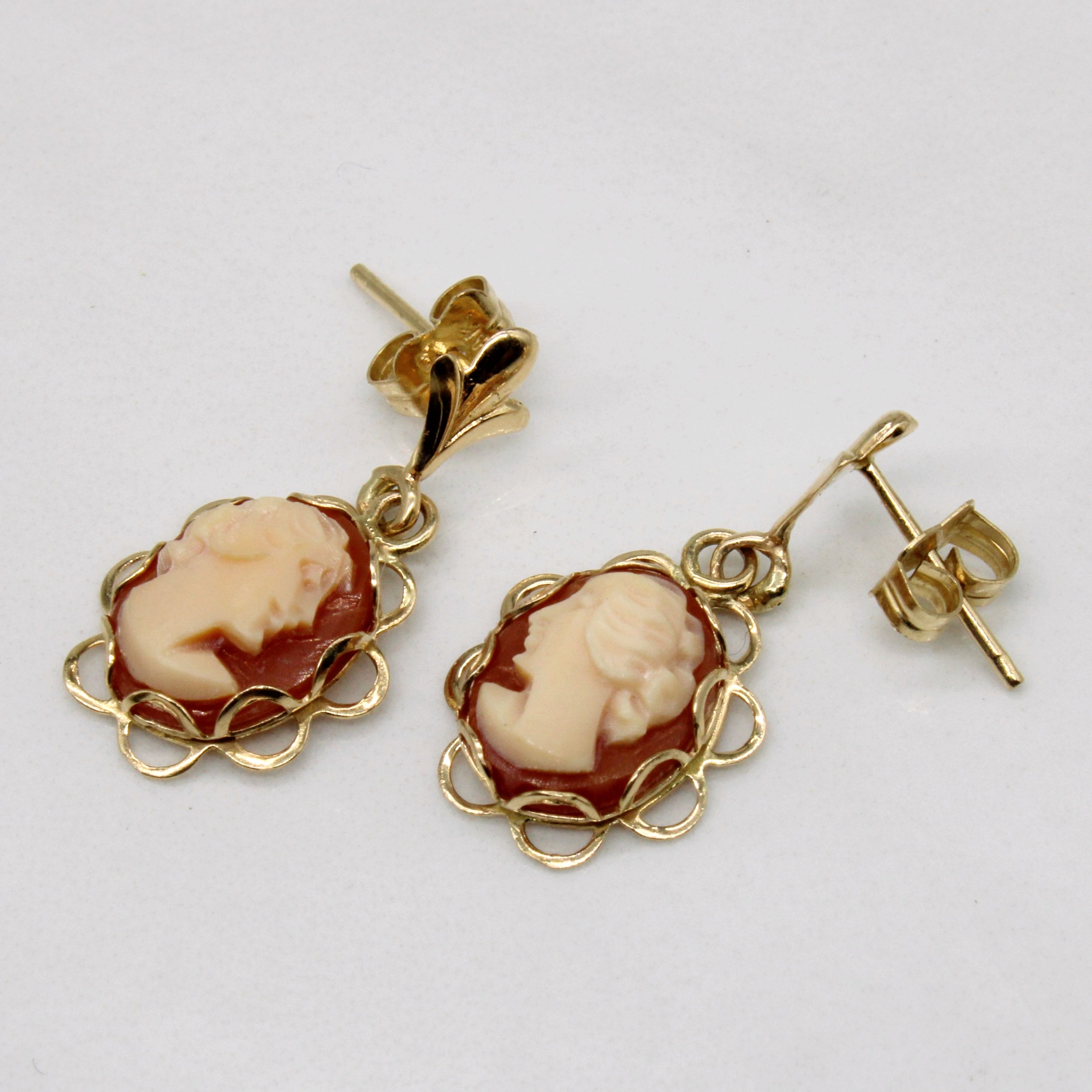 Cameo Shell Drop Earrings | 5.50ctw |
