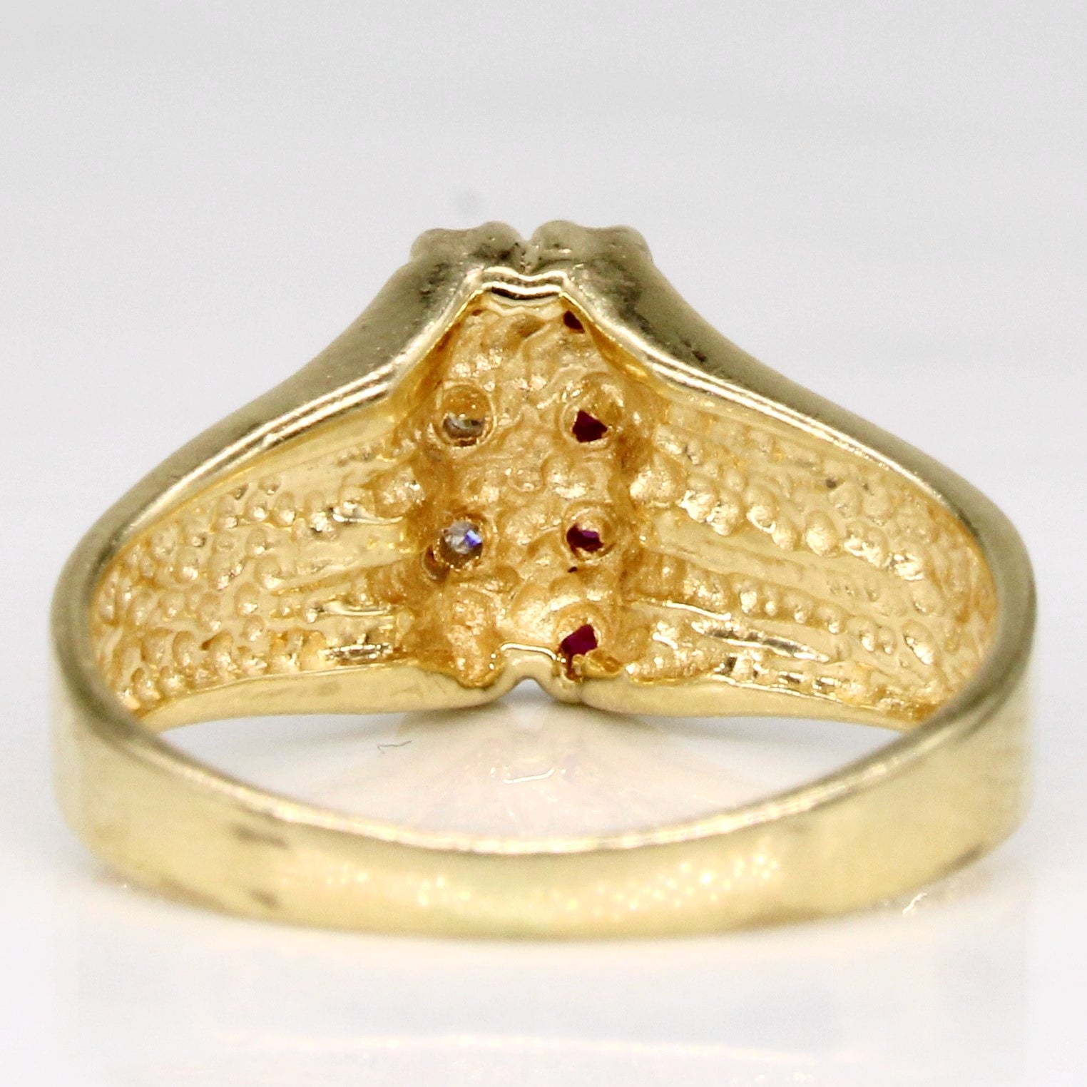 Diamond & Ruby Cocktail Ring | 0.04ctw, 0.04ctw | SZ 2.75 |