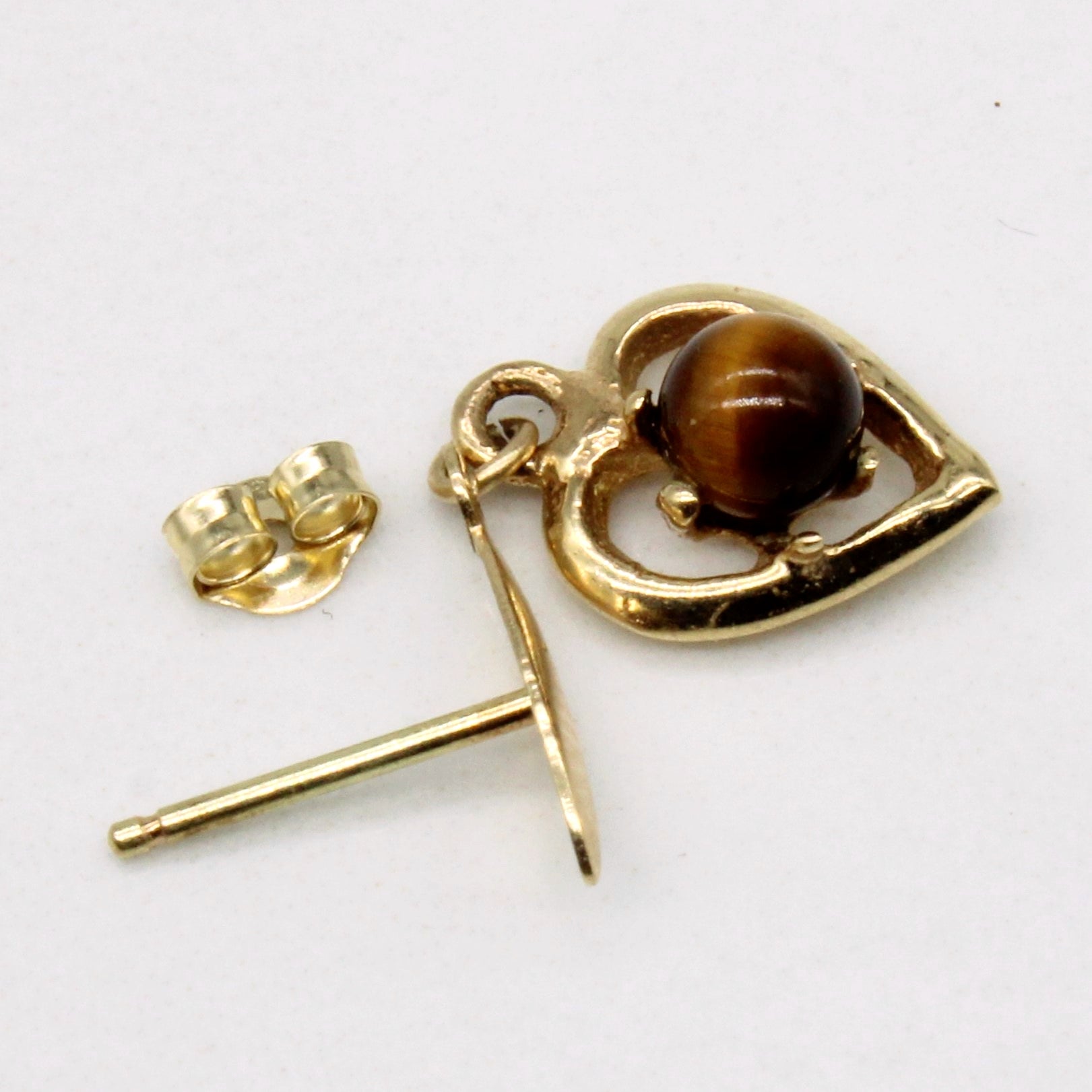 Tiger's Eye Drop Heart Earrings | 1.60ctw |